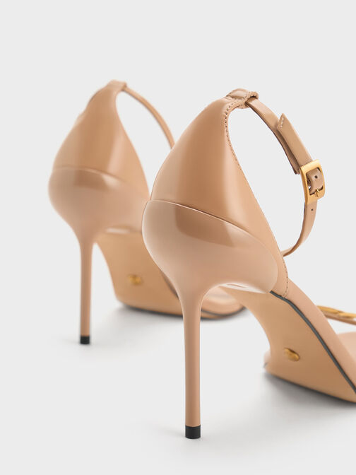 Gabine Leather Stiletto Heel Sandals, Nude, hi-res