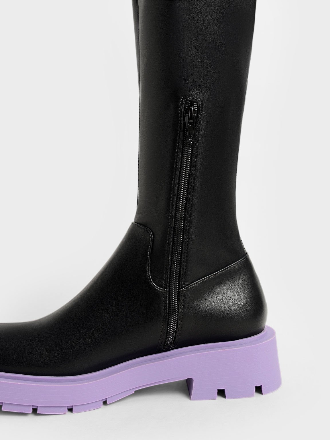 Piper Coloured Sole Knee-High Boots​, Purple, hi-res