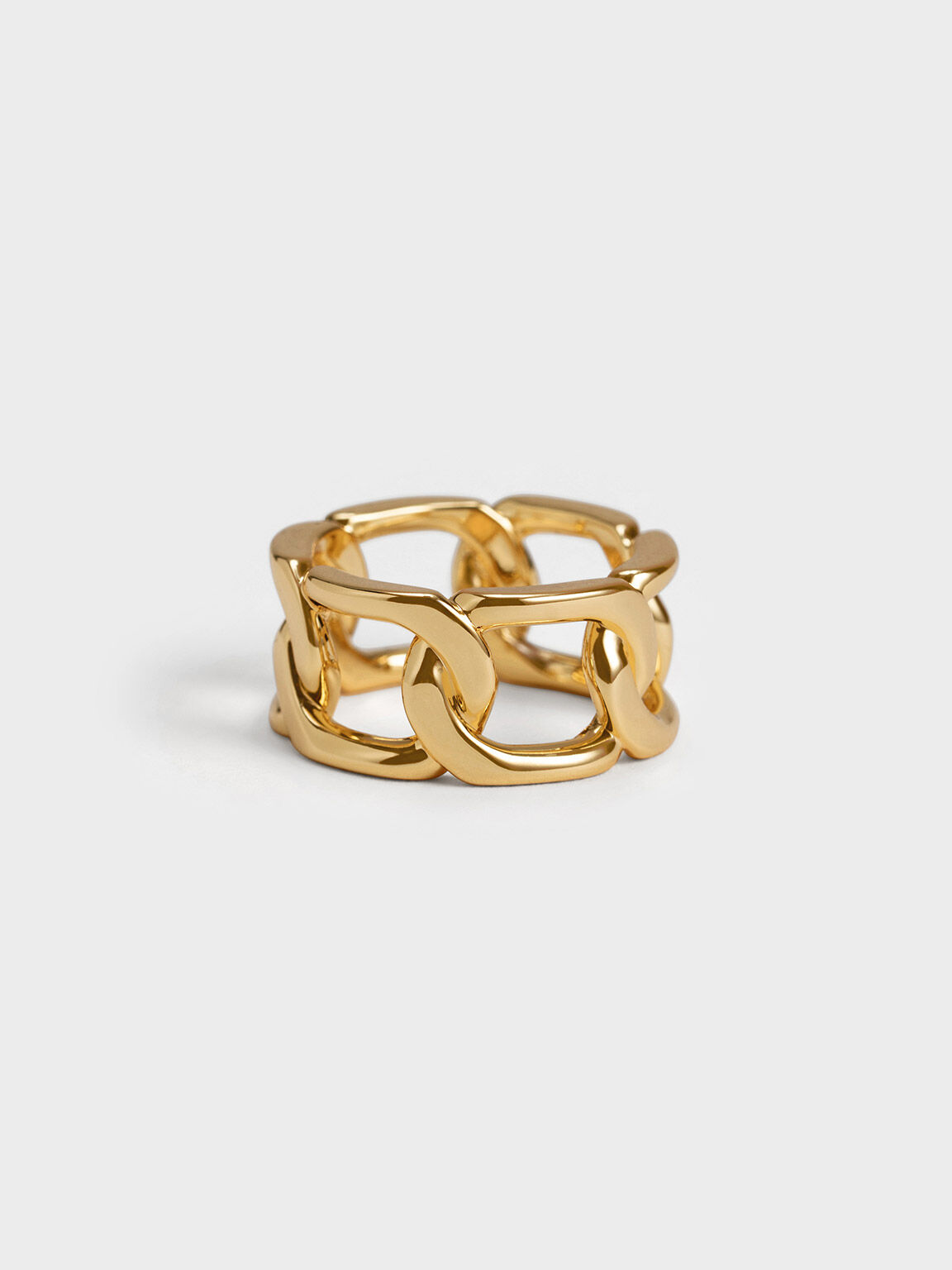 Gold chain deals link ring