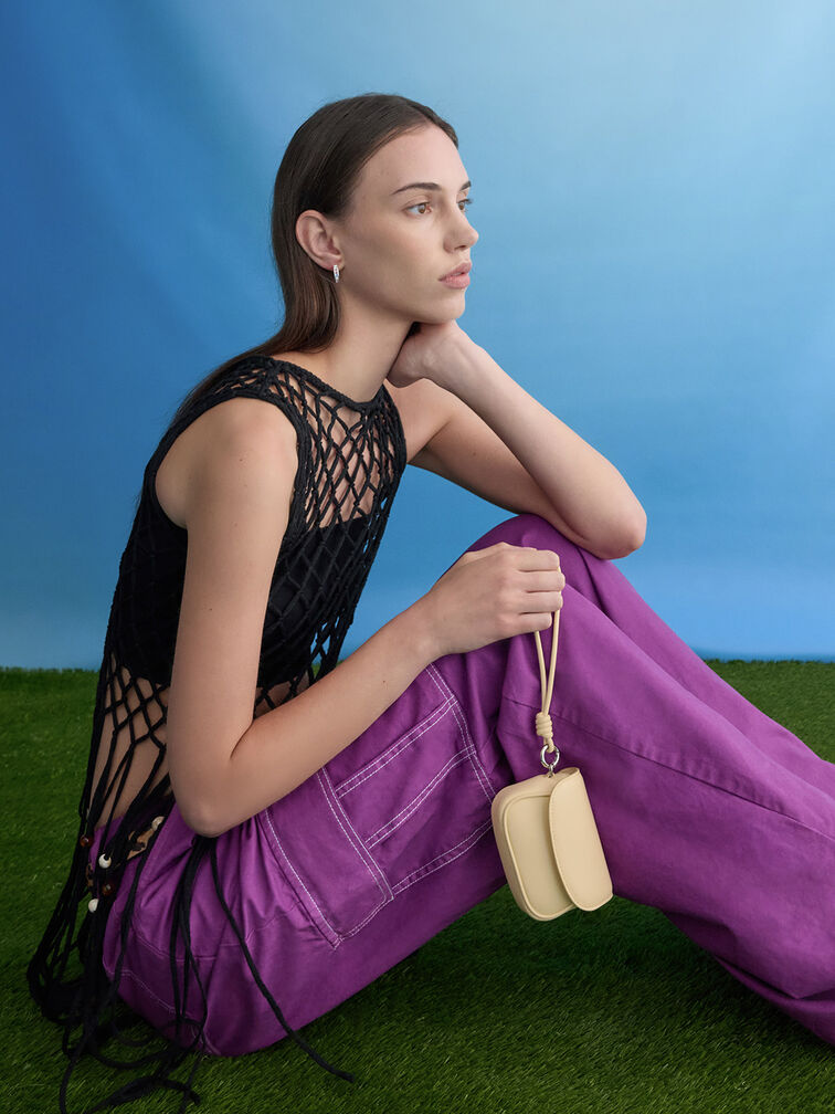 Sammie Knotted-Strap Wristlet, Butter Yellow, hi-res
