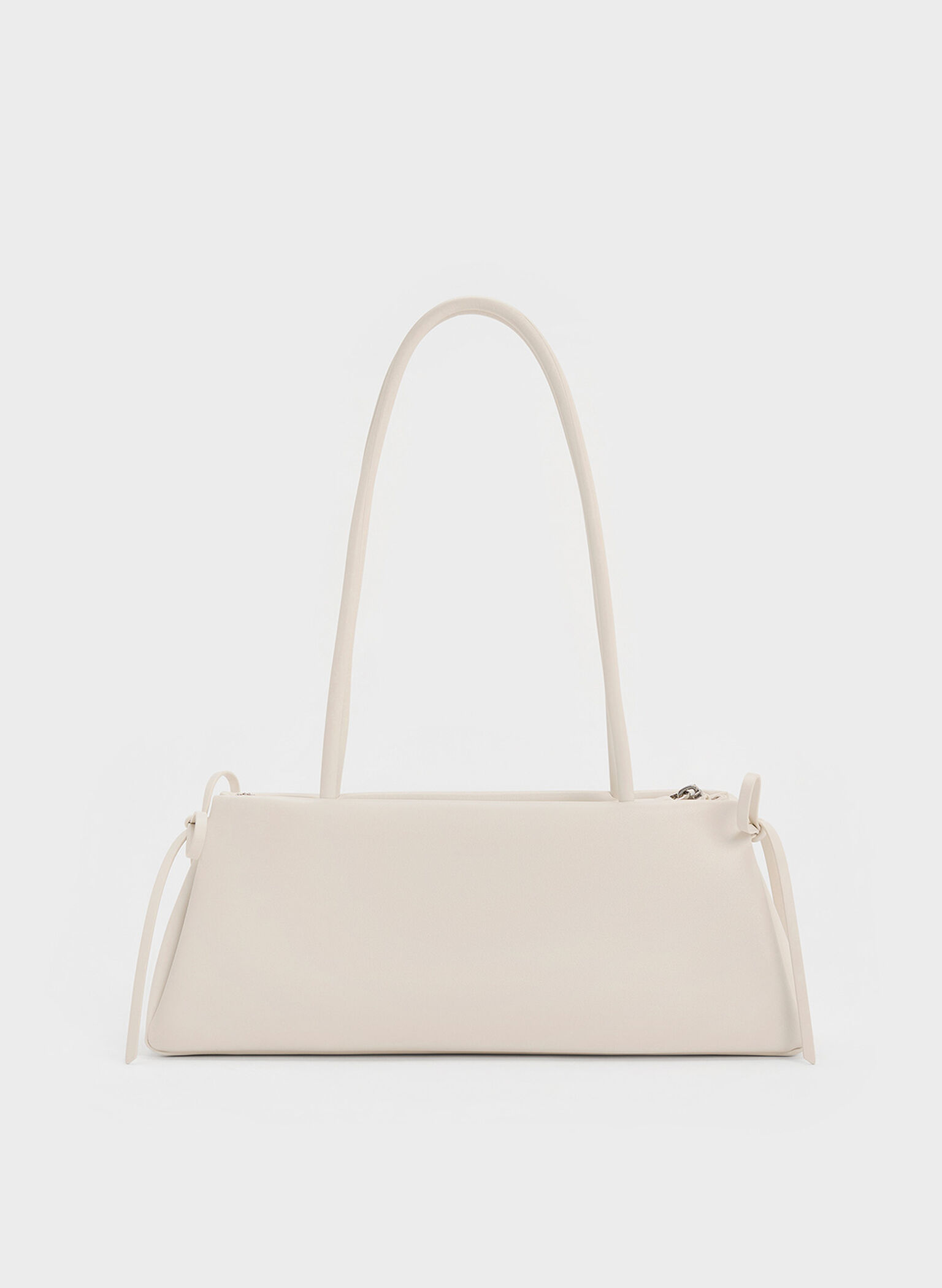 Hazel Bow Elongated Trapeze Shoulder Bag, Meringue White, hi-res