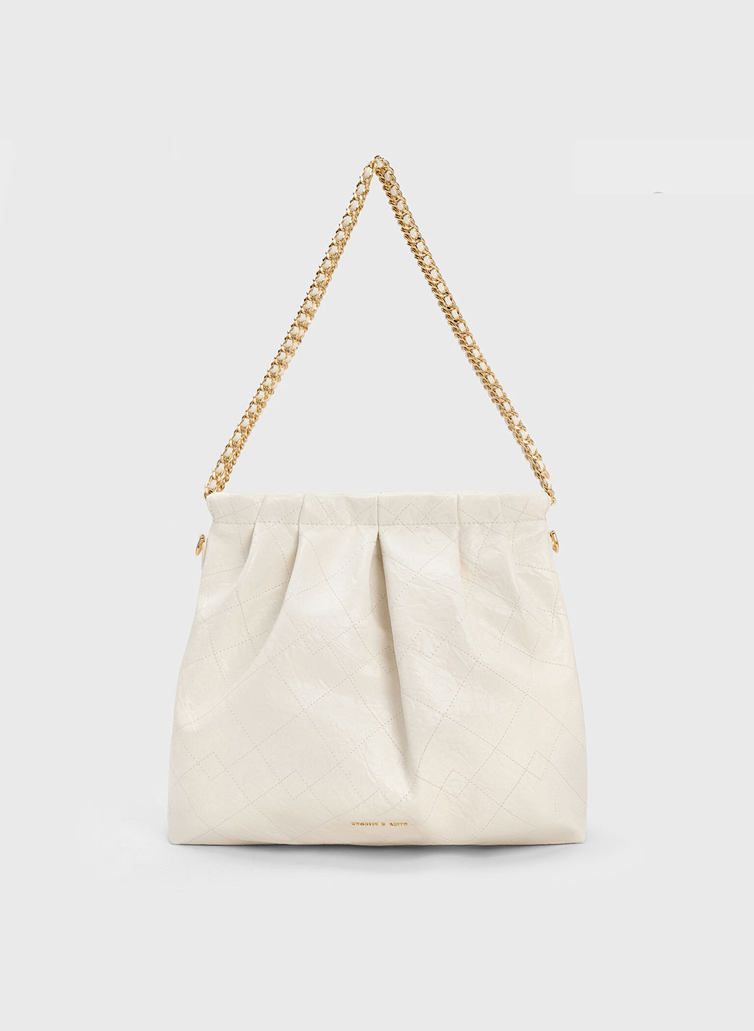 Duo Double Chain Hobo Bag, Cream, hi-res