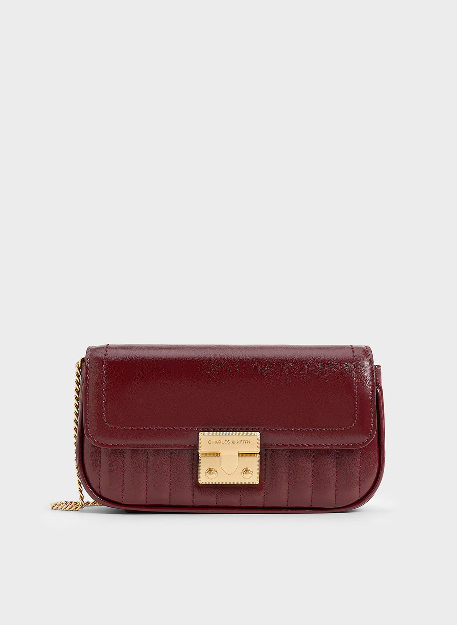 Mini Donna Crinkle-Effect Bag, Burgundy, hi-res