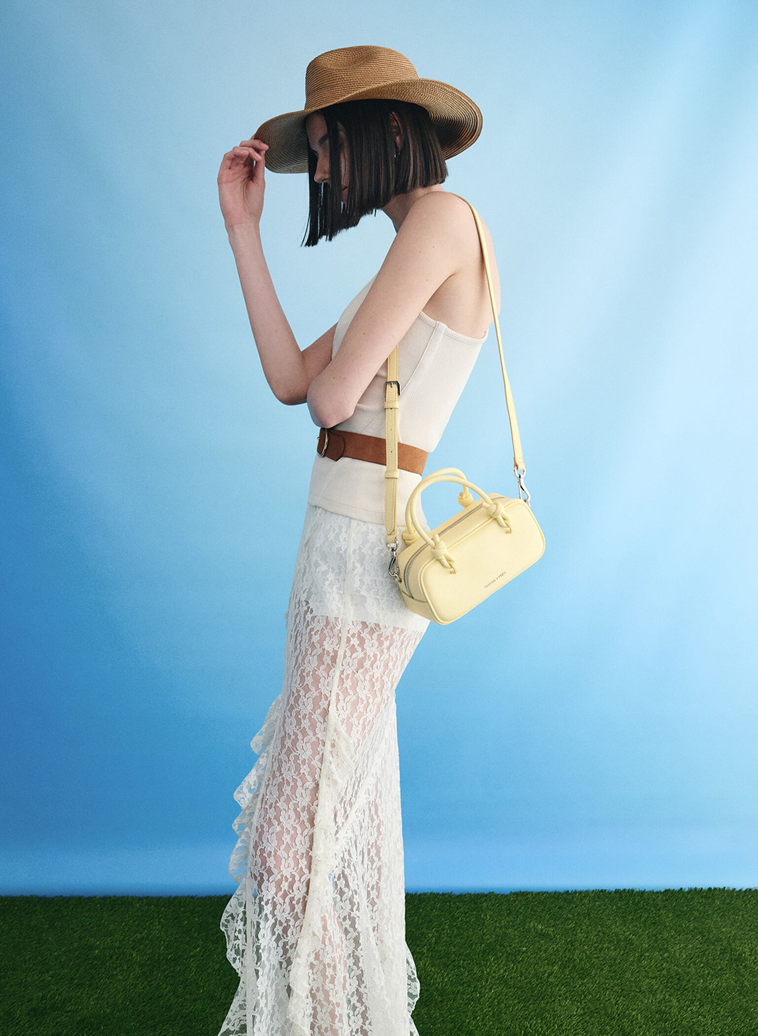 Sammie Knotted-Handle Elongated Bag, Butter Yellow, hi-res
