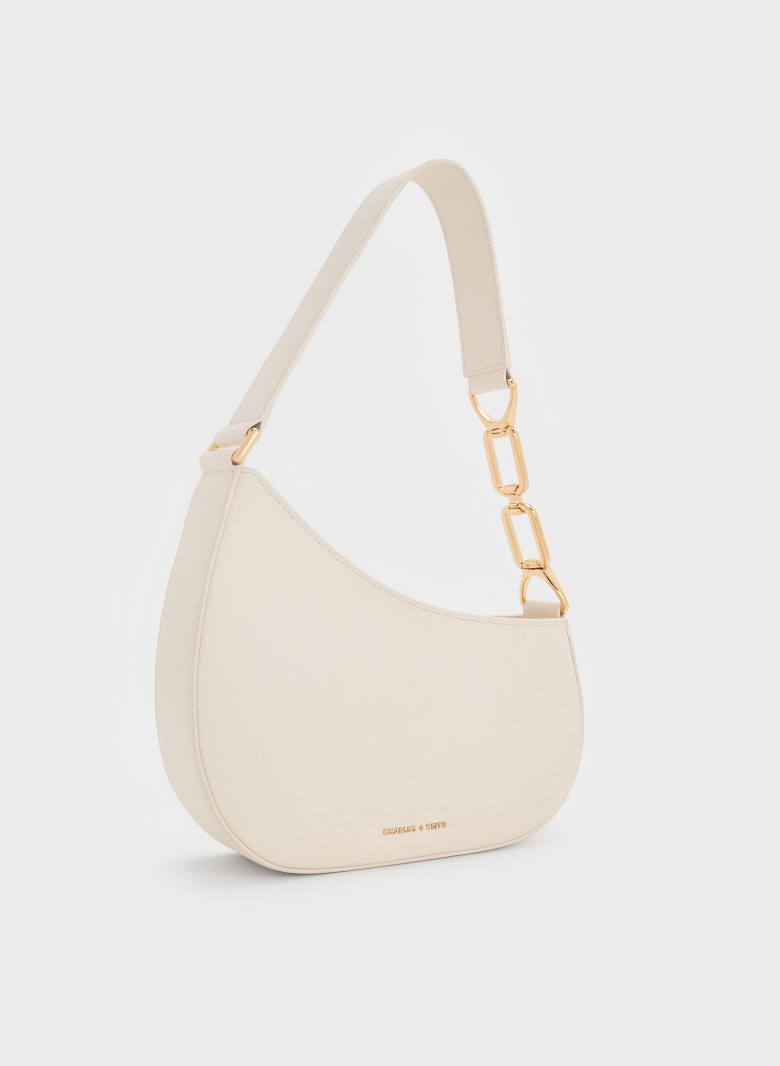 Agatha Chain-Accent Shoulder Bag, Cream, hi-res
