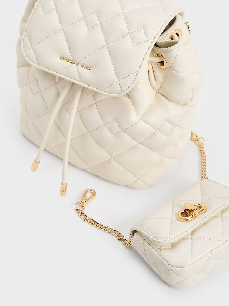 Aubrielle Quilted Backpack, Cream, hi-res