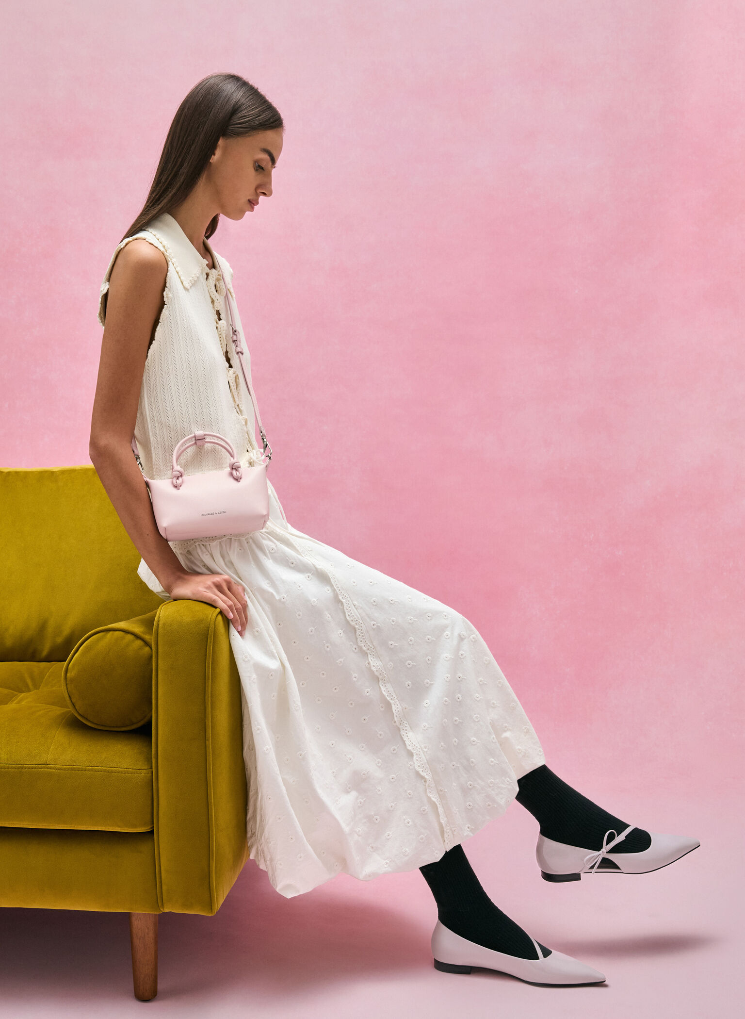 Sammie Knotted-Handle Tote Bag, Cotton Candy Pink, hi-res