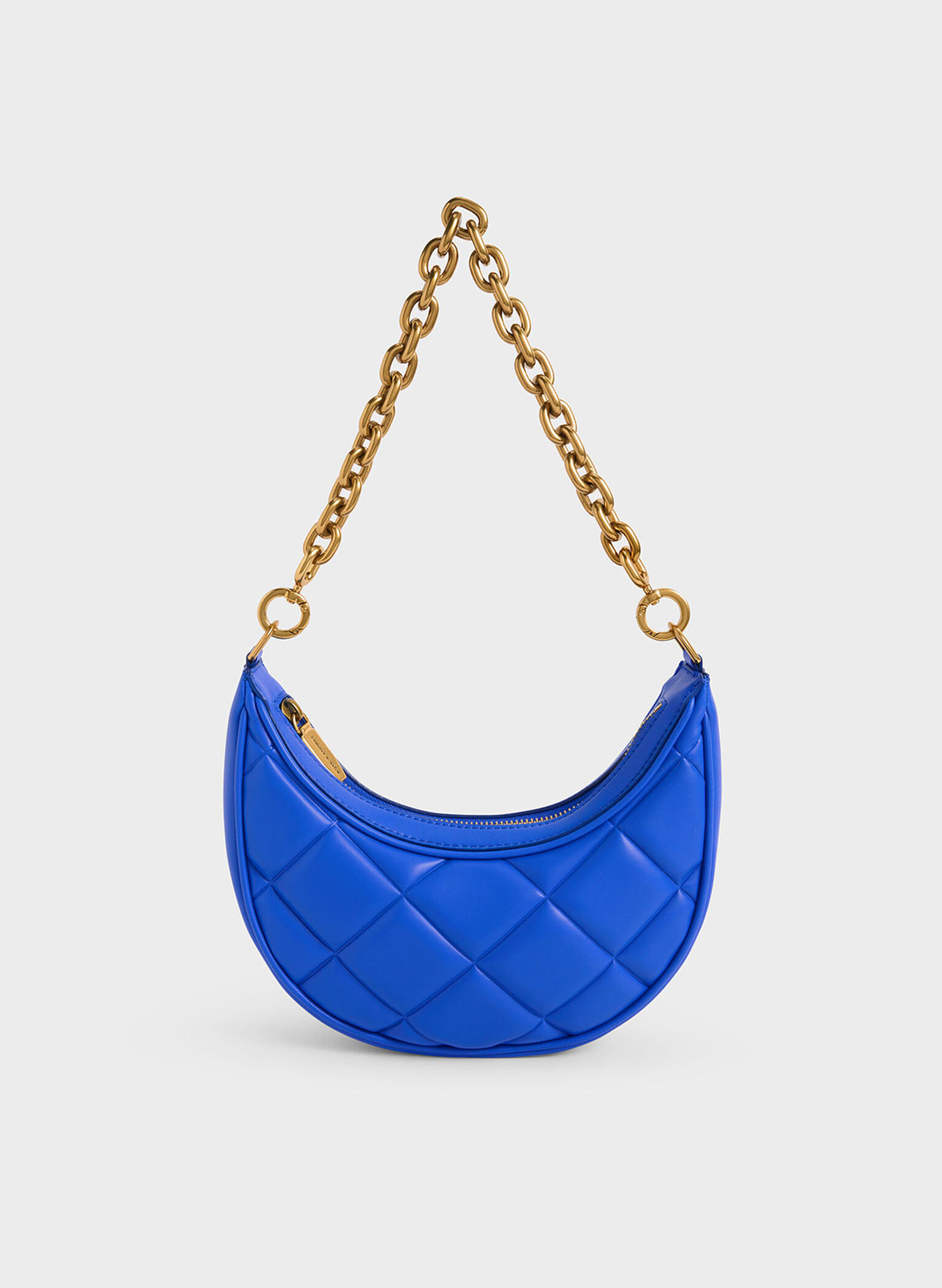 Bonnie Chain-Handle Crescent Bag, Cerulean, hi-res