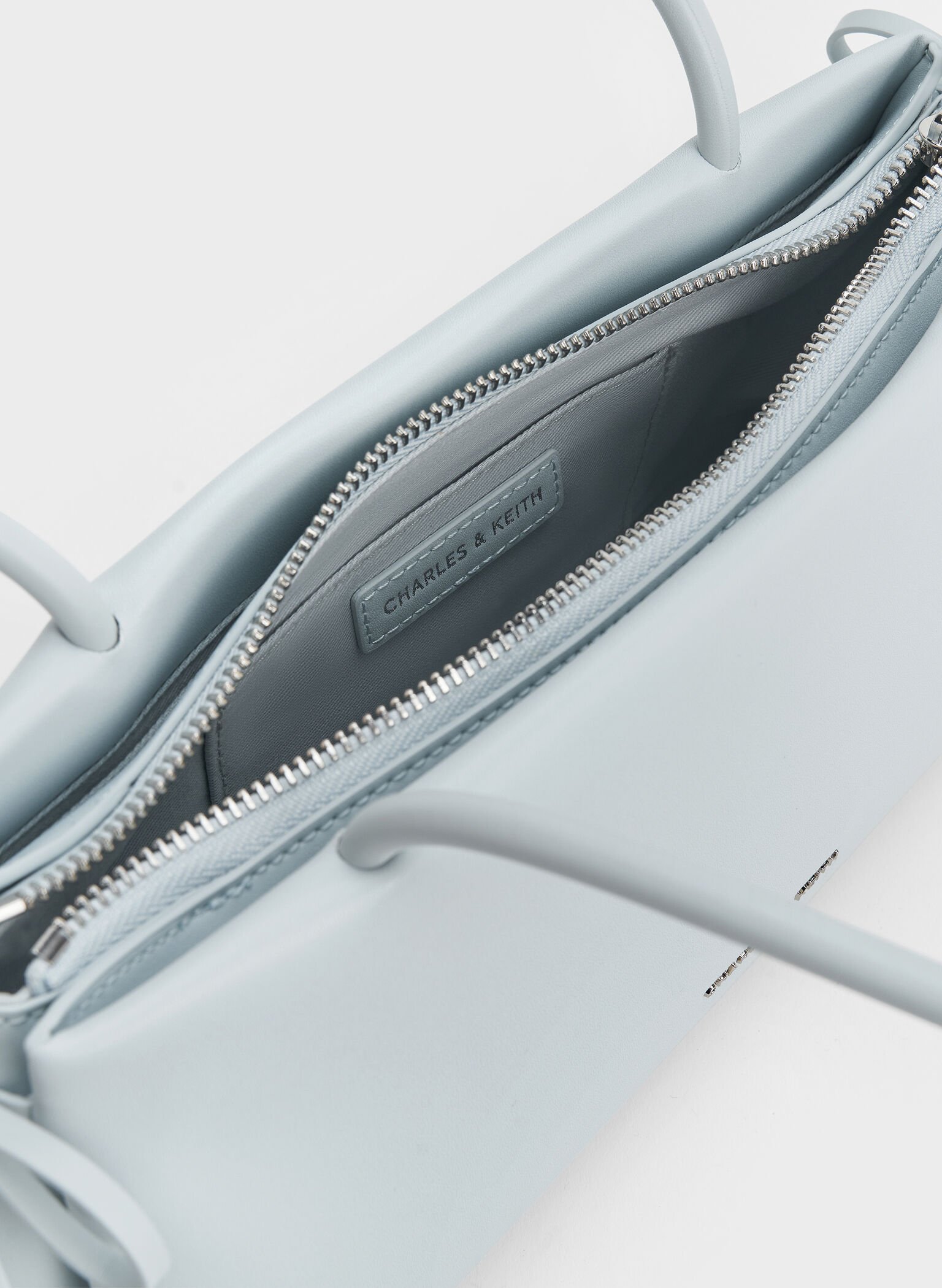 Hazel Bow Elongated Trapeze Shoulder Bag, Sea Salt Blue, hi-res