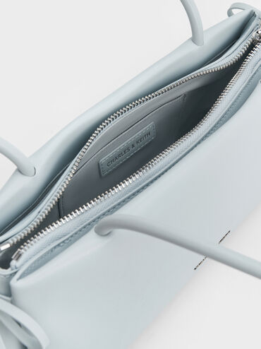 Hazel Bow Elongated Trapeze Shoulder Bag, Sea Salt Blue, hi-res