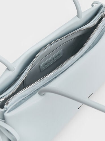 Hazel Bow Elongated Trapeze Shoulder Bag, Sea Salt Blue, hi-res