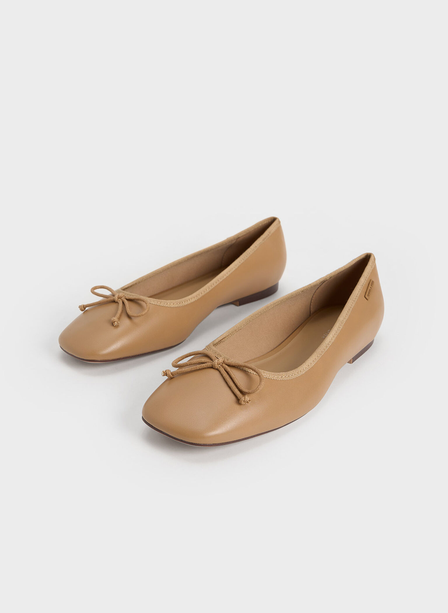 Rhea Bow Ballerinas, Camel, hi-res