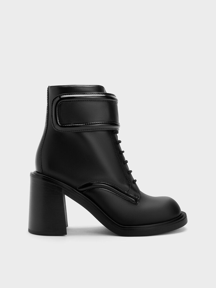 Rosalie Leather Ankle Boots, Black, hi-res