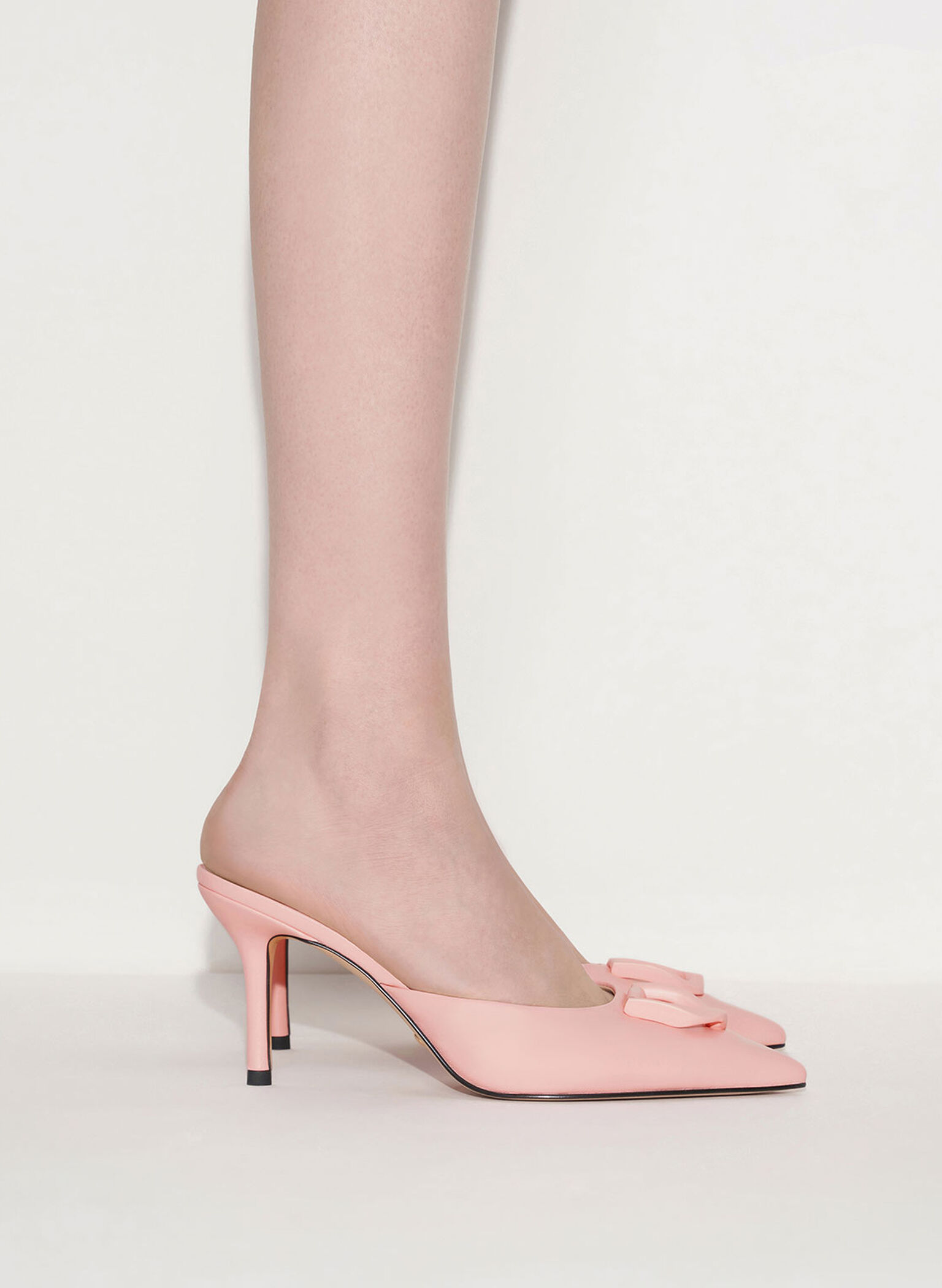 Gabine Leather Mules, Pink, hi-res