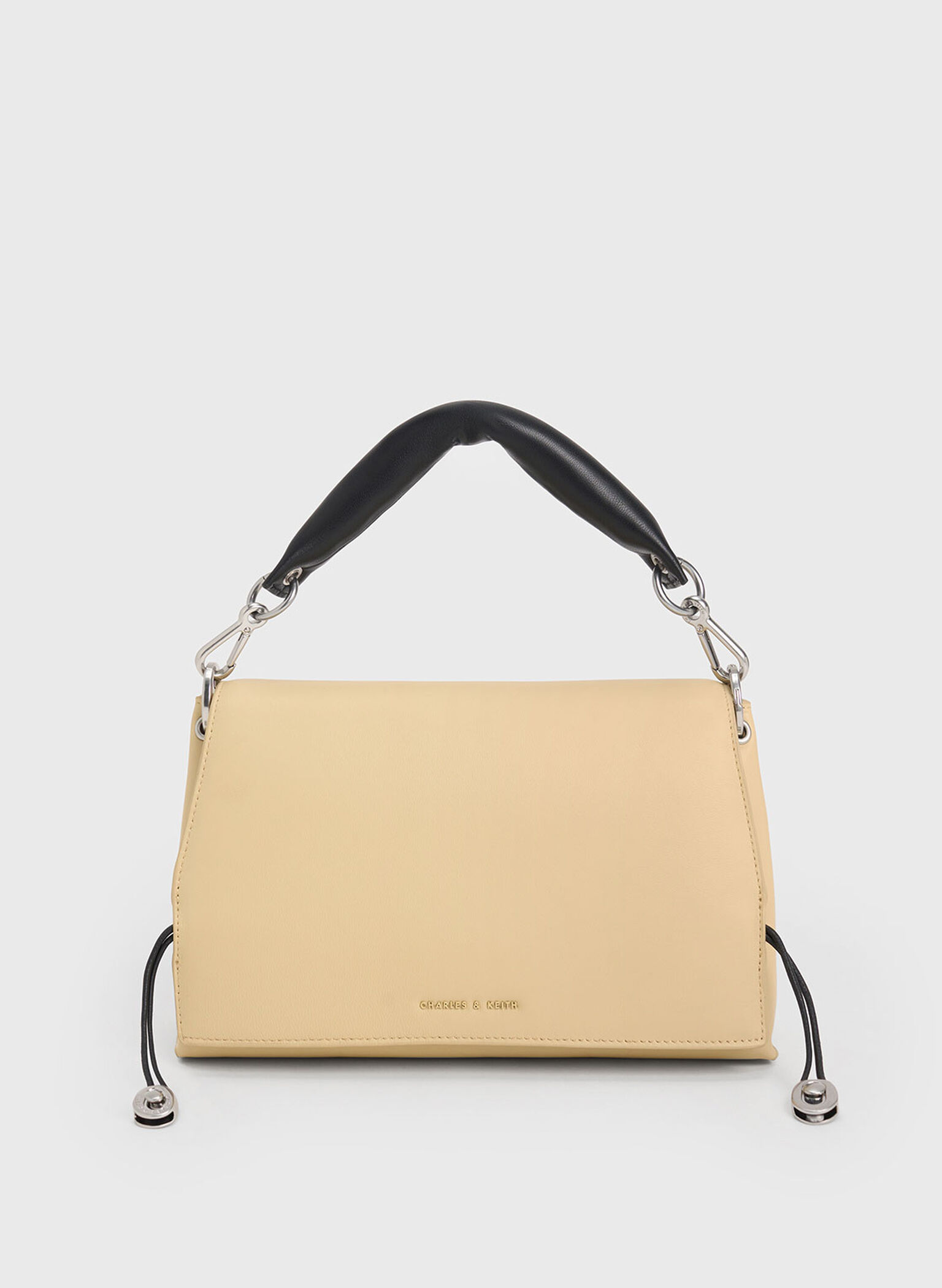 Nina Leather Padded Handle Bag, Beige, hi-res