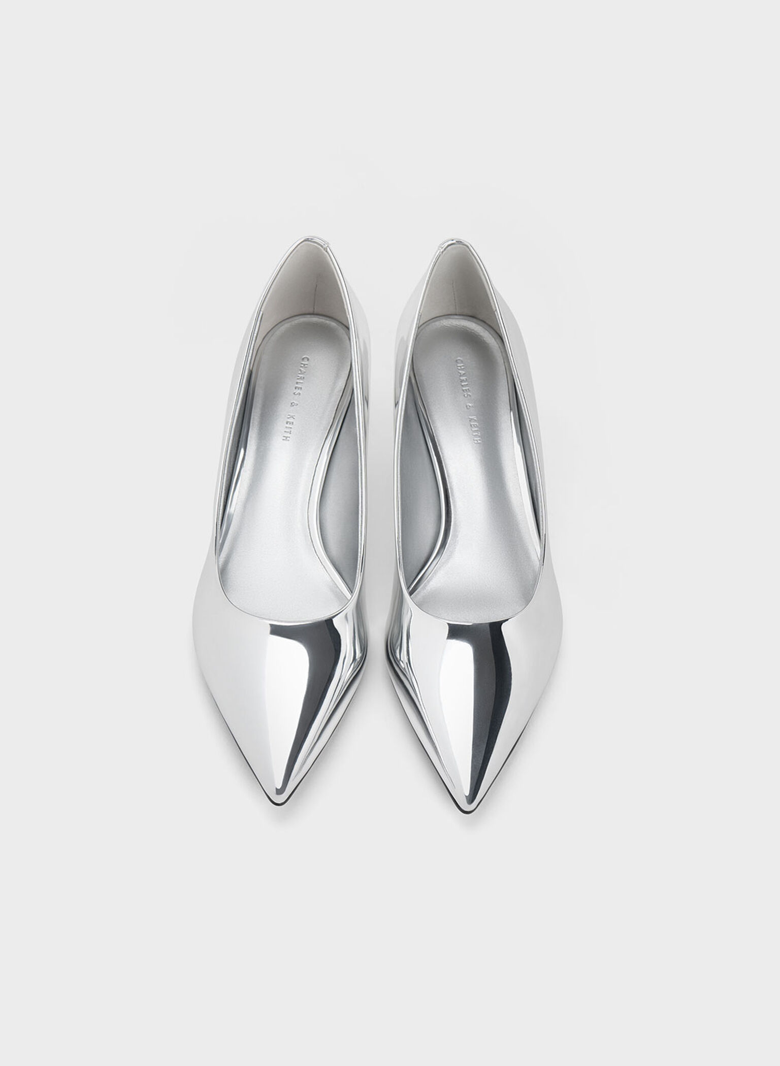 Curtis Metallic Pointed-Toe Kitten Heel Pumps, Silver, hi-res