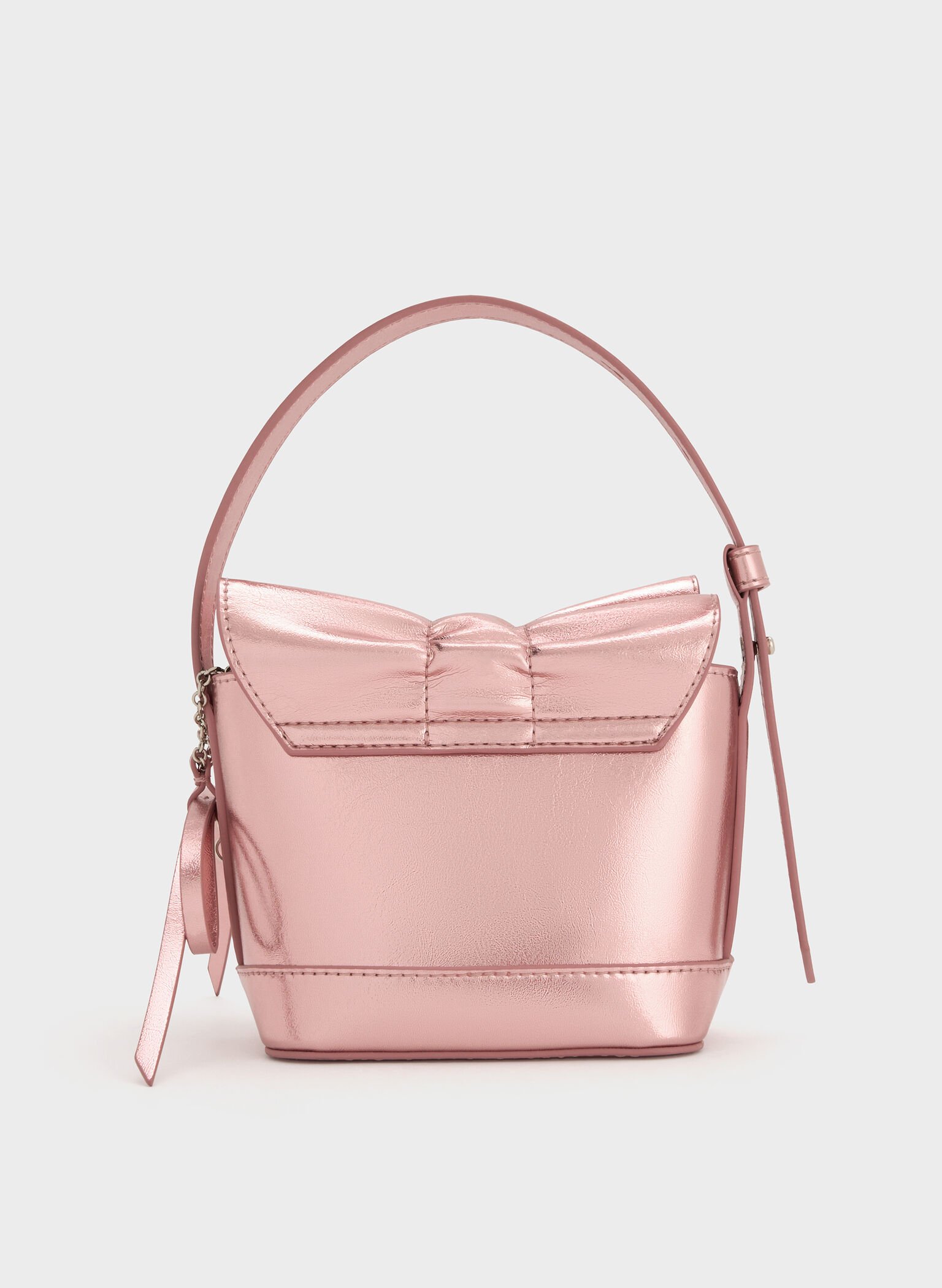 Kadee Metallic Ruched Mini Bag, Aura Pink, hi-res