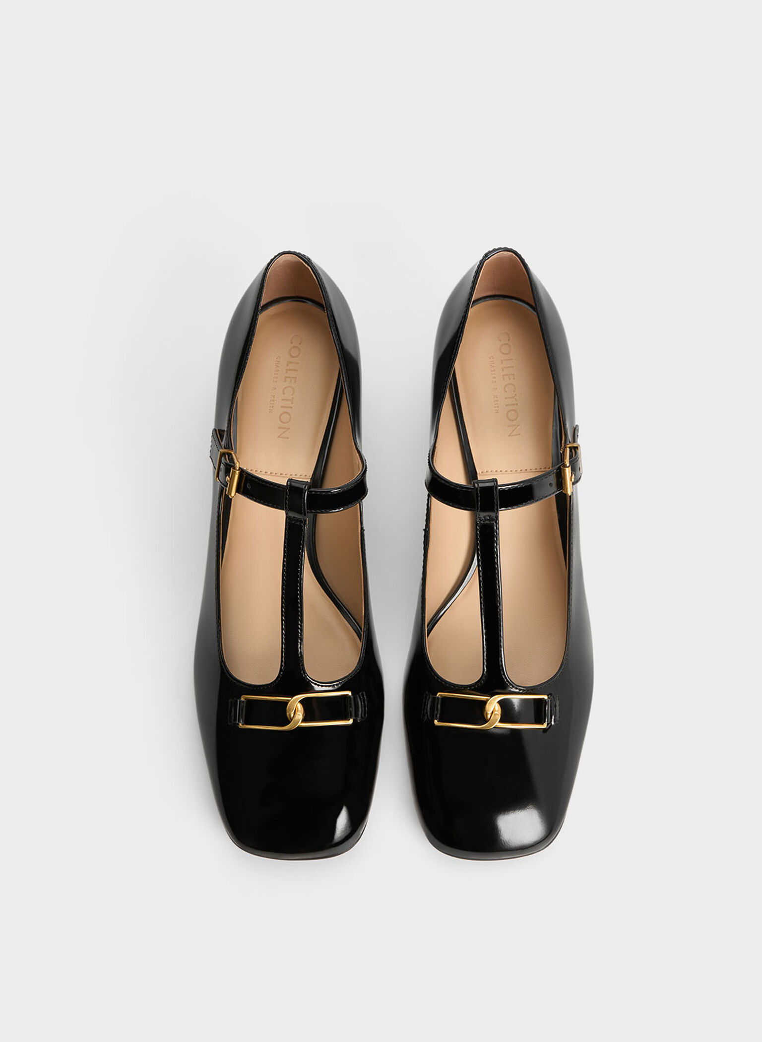 Gabine Leather T-Bar Mary Jane Pumps, Black Box, hi-res