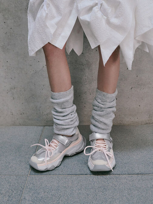 Gaskell Metallic Mesh Mary Jane Sneakers, Light Pink, hi-res