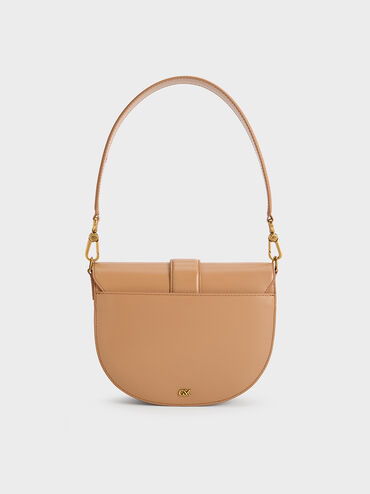 Gabine Leather Saddle Bag, Toffee, hi-res