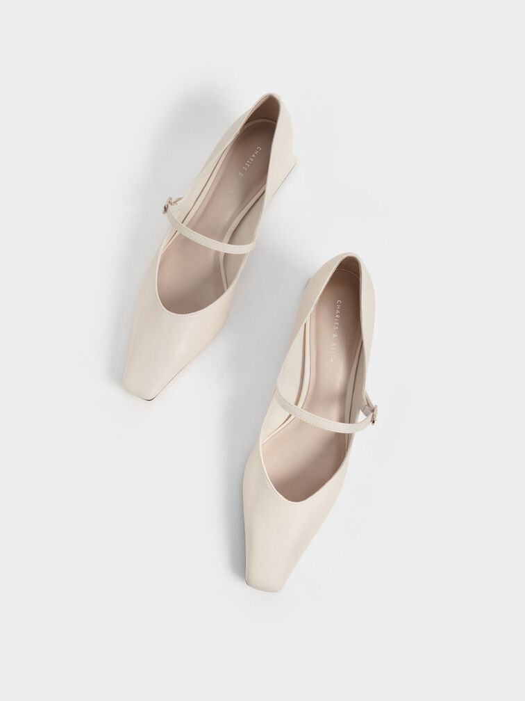 Roxane Square-Toe Mary Janes, Chalk, hi-res