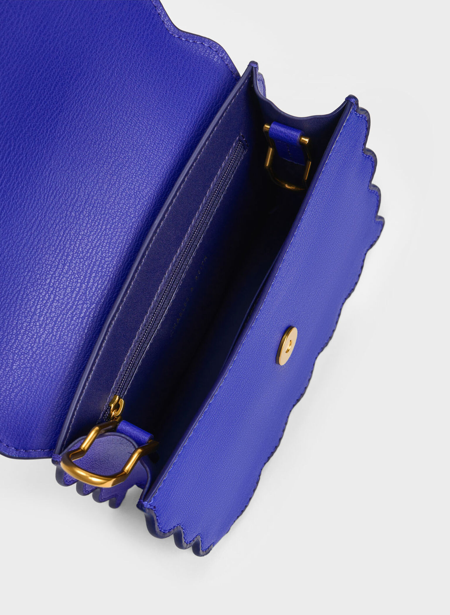 Waverly Scallop-Trim Bag, Cobalt, hi-res