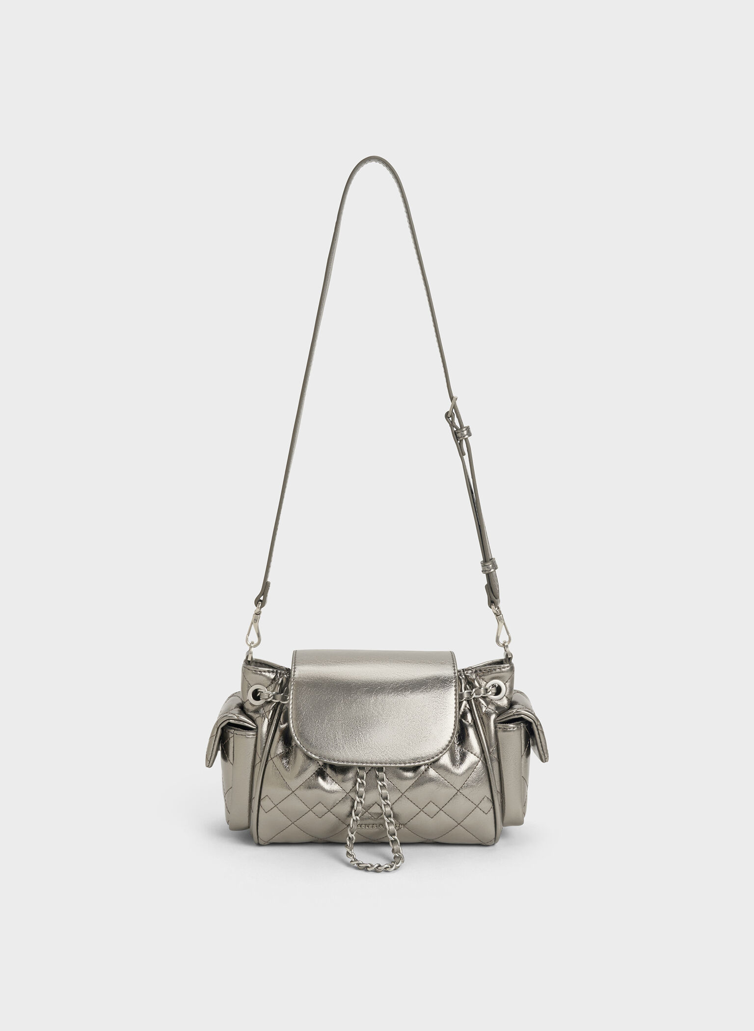 Duo Quilted Two-Way Front Flap Backpack, Pewter, hi-res