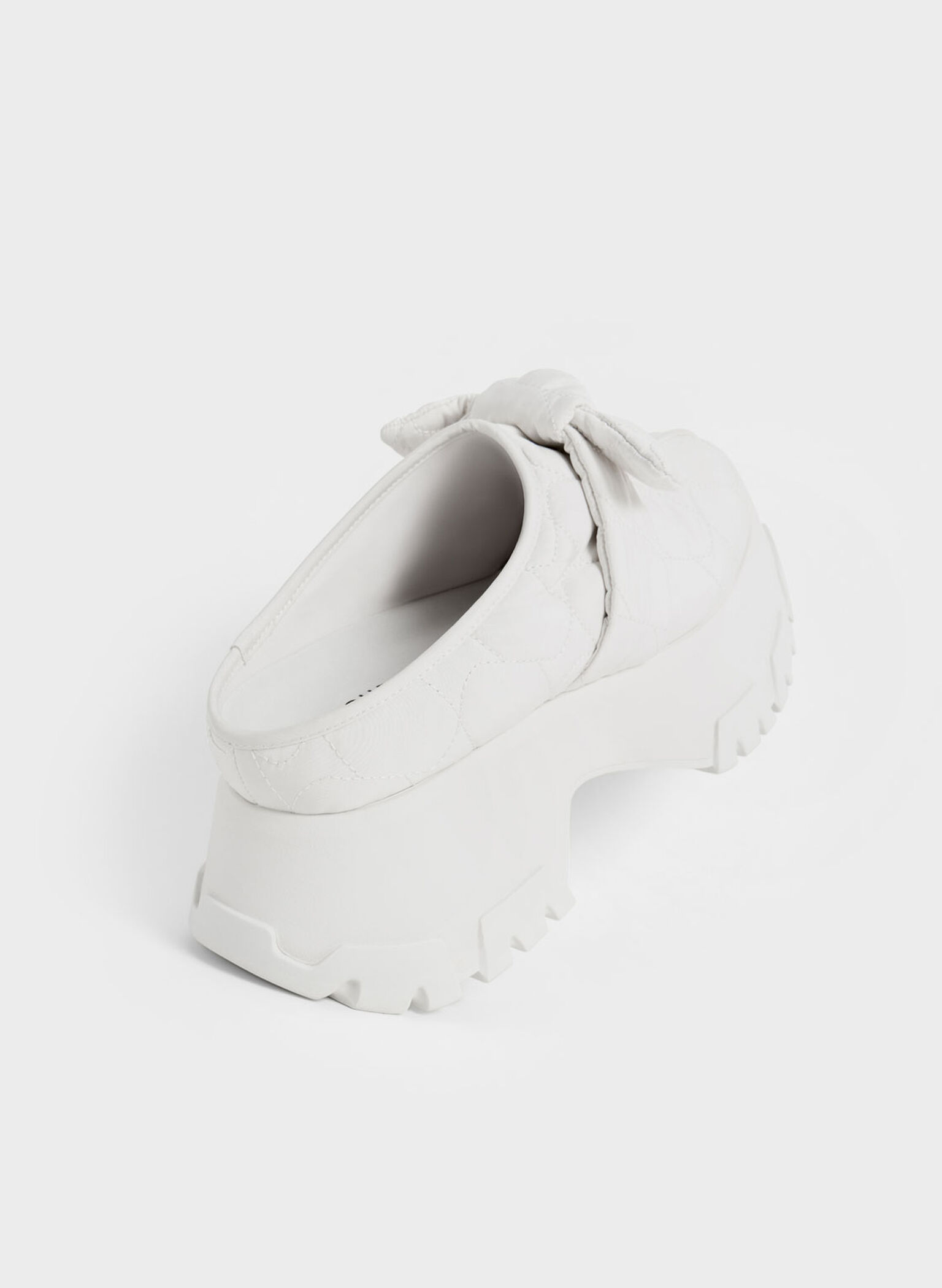 Recycled Polyester Knotted Platform Mules, White, hi-res