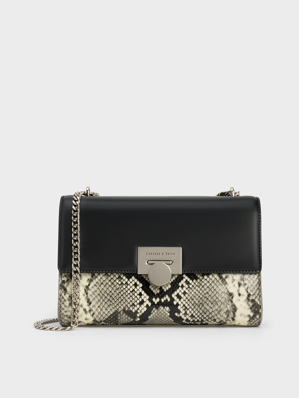 Snake Print Chain Strap Bag Multi