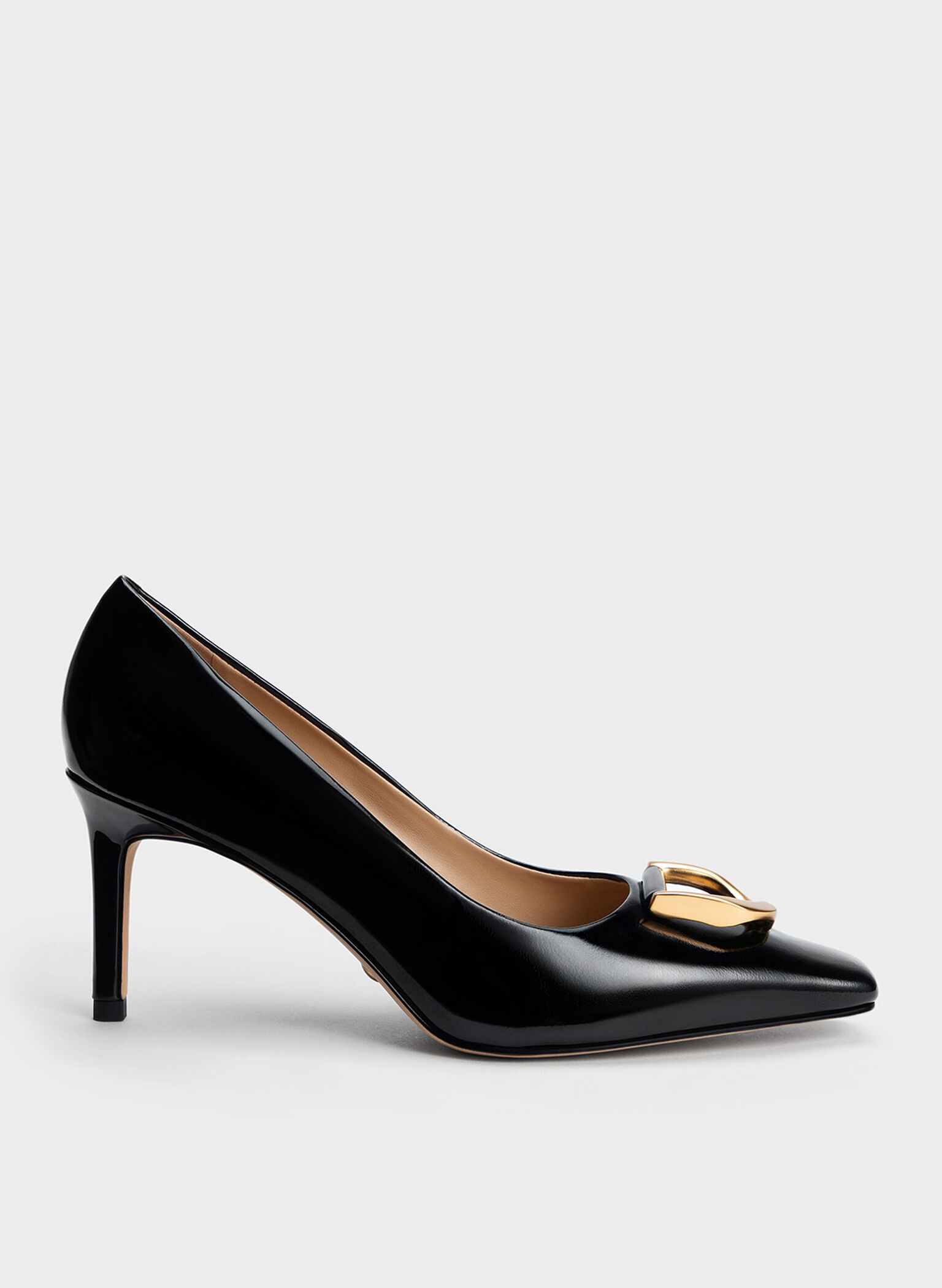 Gabine Patent Leather Tapered Pumps, Black, hi-res