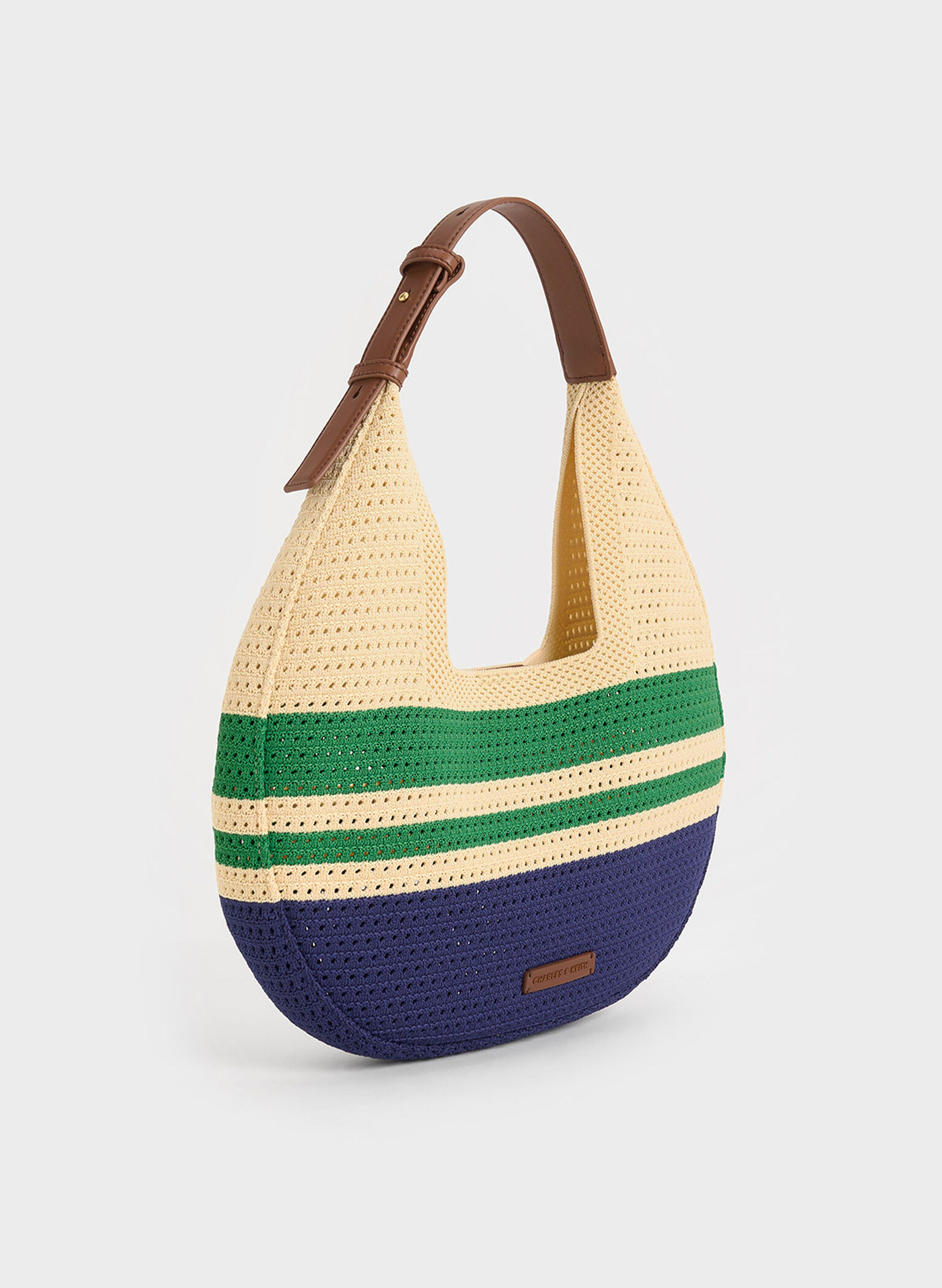 Ida Knitted Striped Hobo Bag, Multi, hi-res