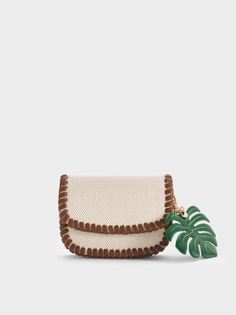 Blume Canvas Braided Chain-Handle Wallet, Taupe Canvas, hi-res