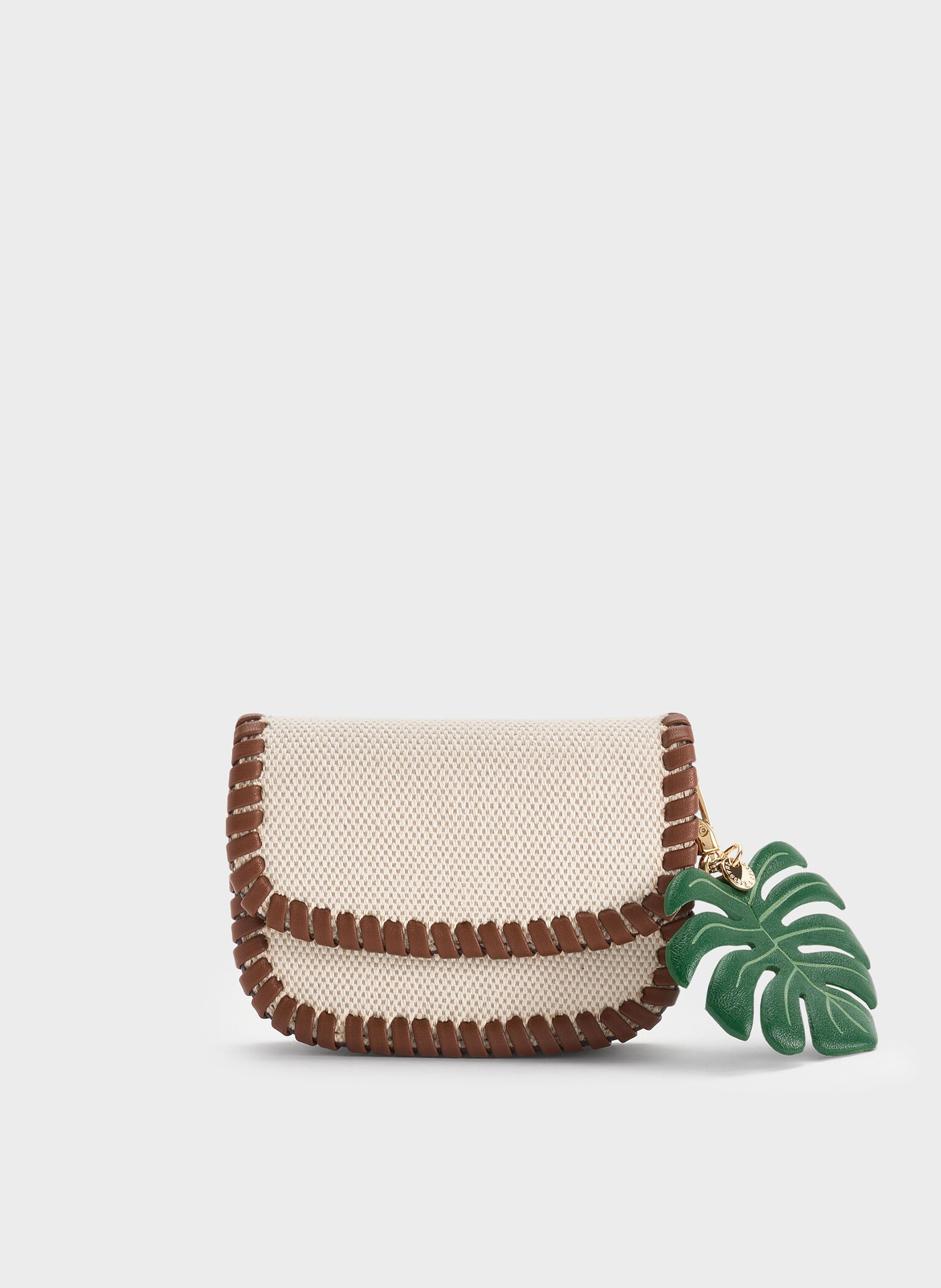 Blume Canvas Braided Chain-Handle Wallet, Taupe Canvas, hi-res
