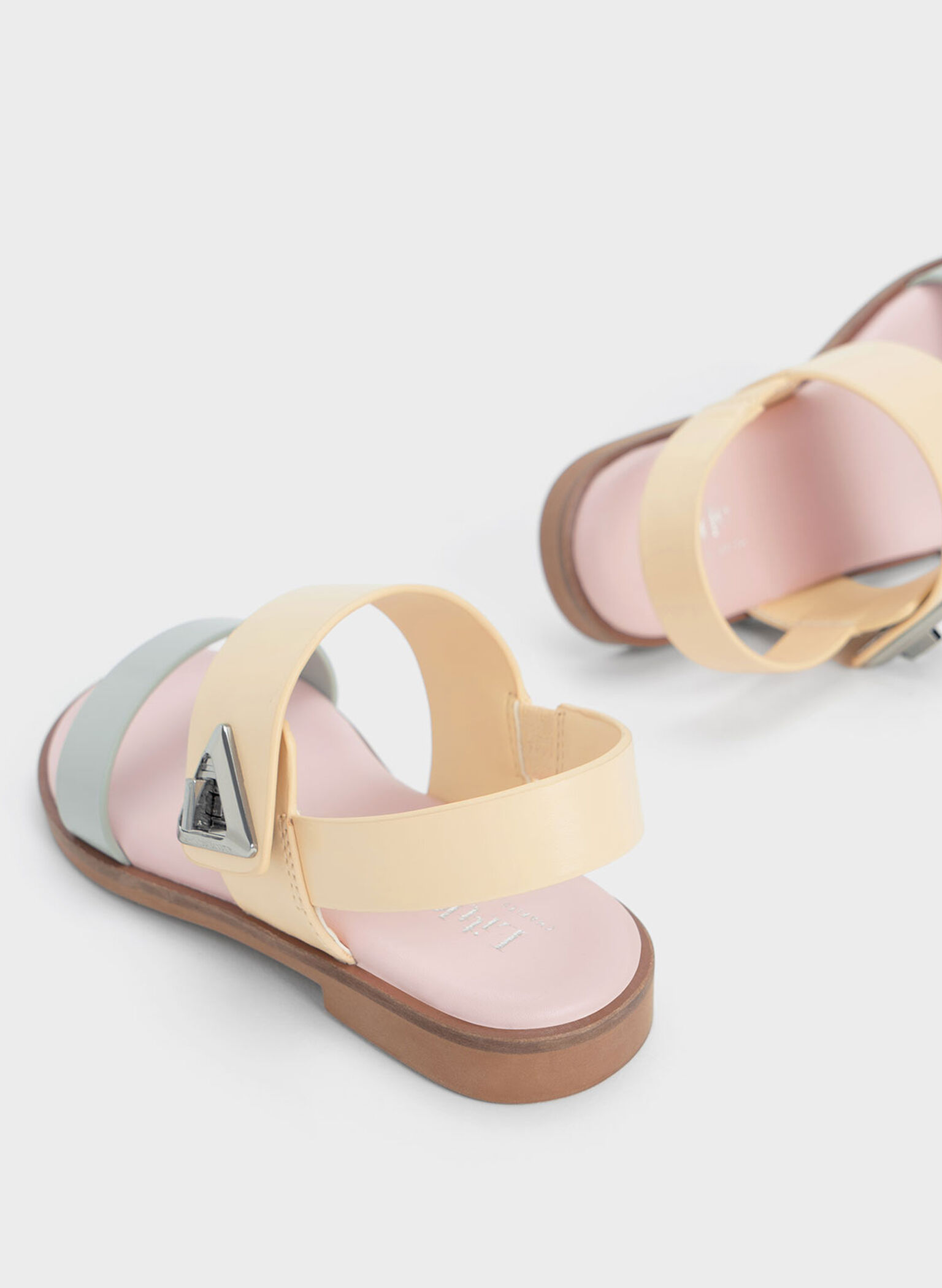 Girls' Trice Metallic Accent Two-Tone Sandals, Multi, hi-res