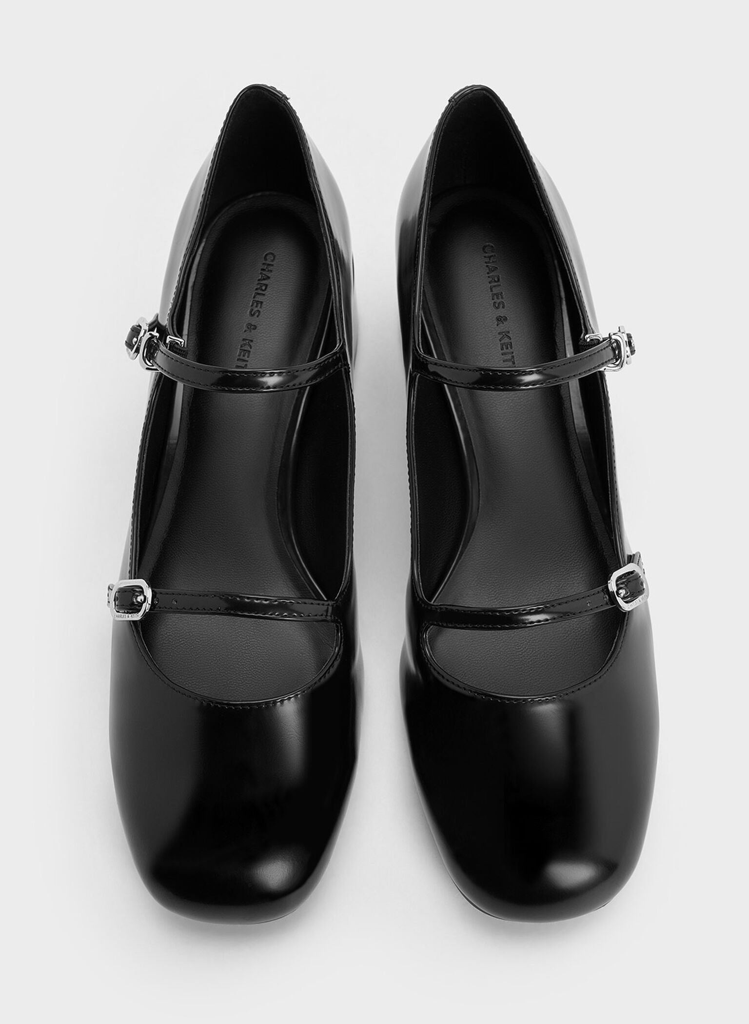 Double-Strap Block-Heel Mary Janes, Black Box, hi-res
