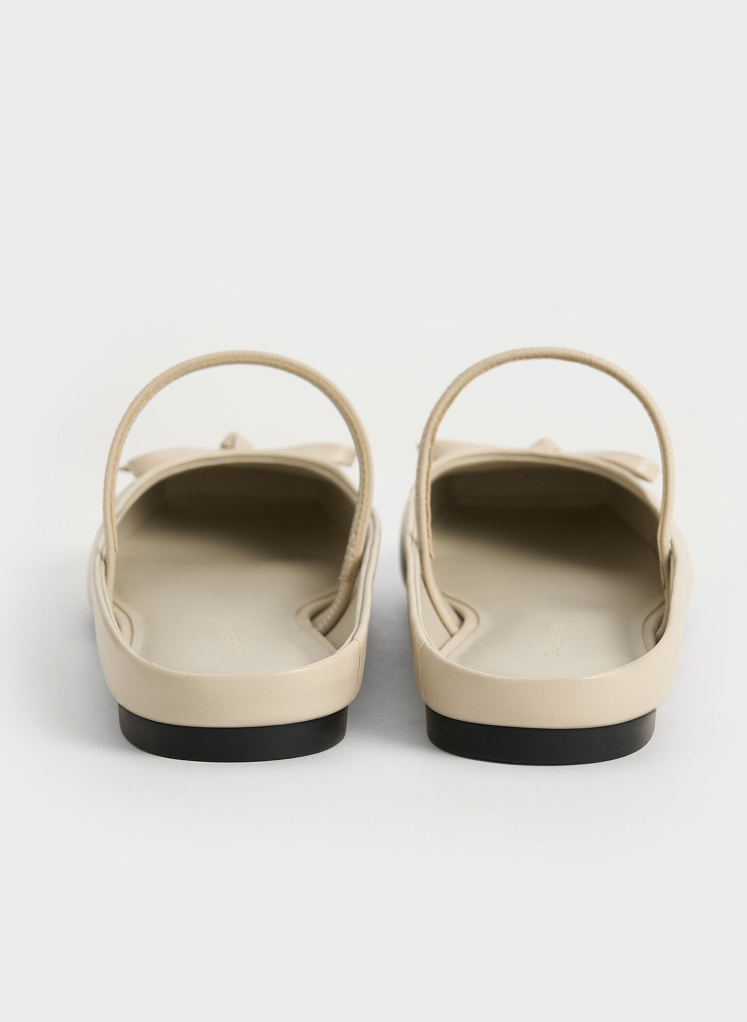 Bow Square-Toe Ballet Mules, Beige, hi-res