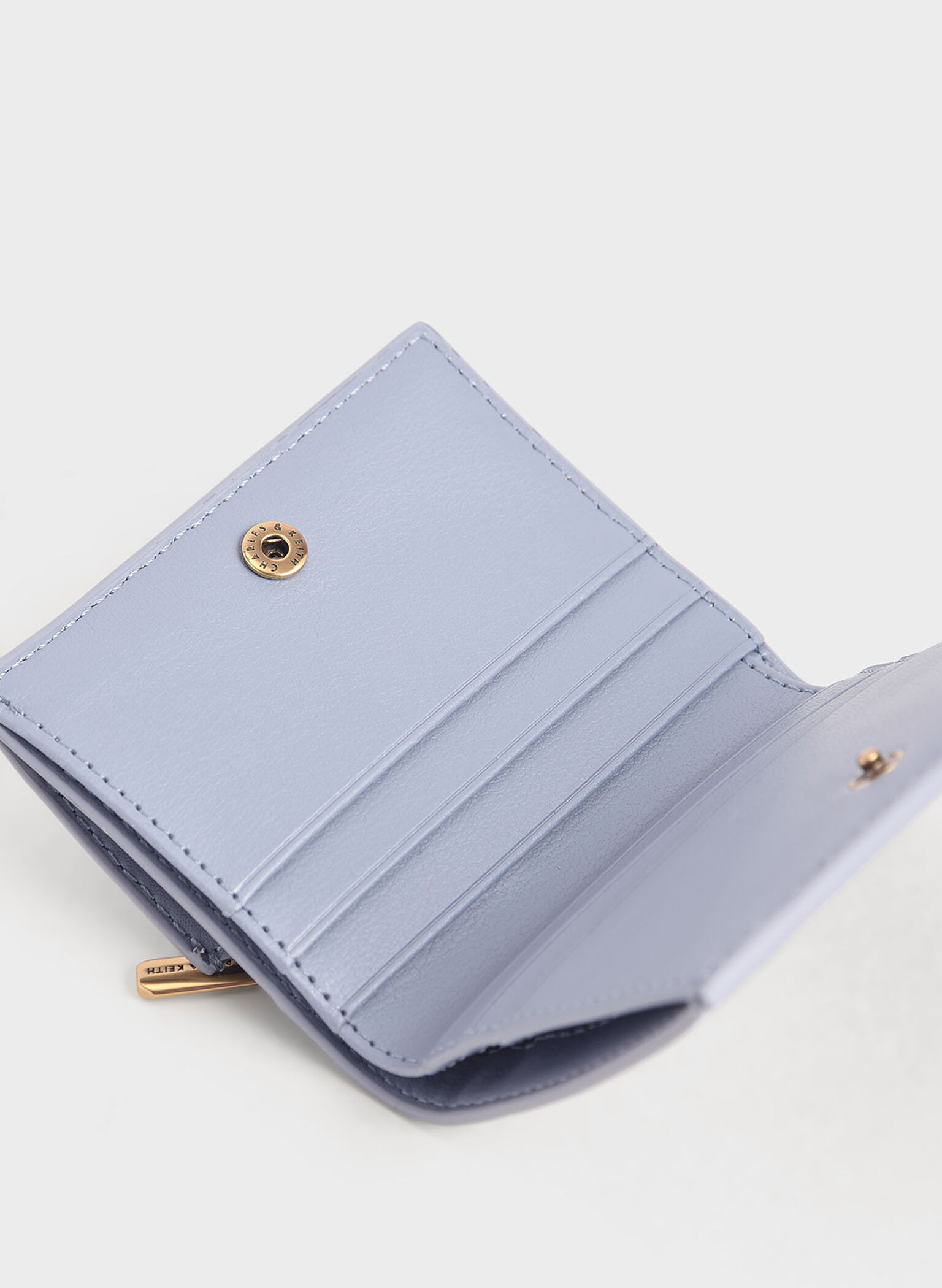 Zip Around Short Wallet, Light Blue, hi-res