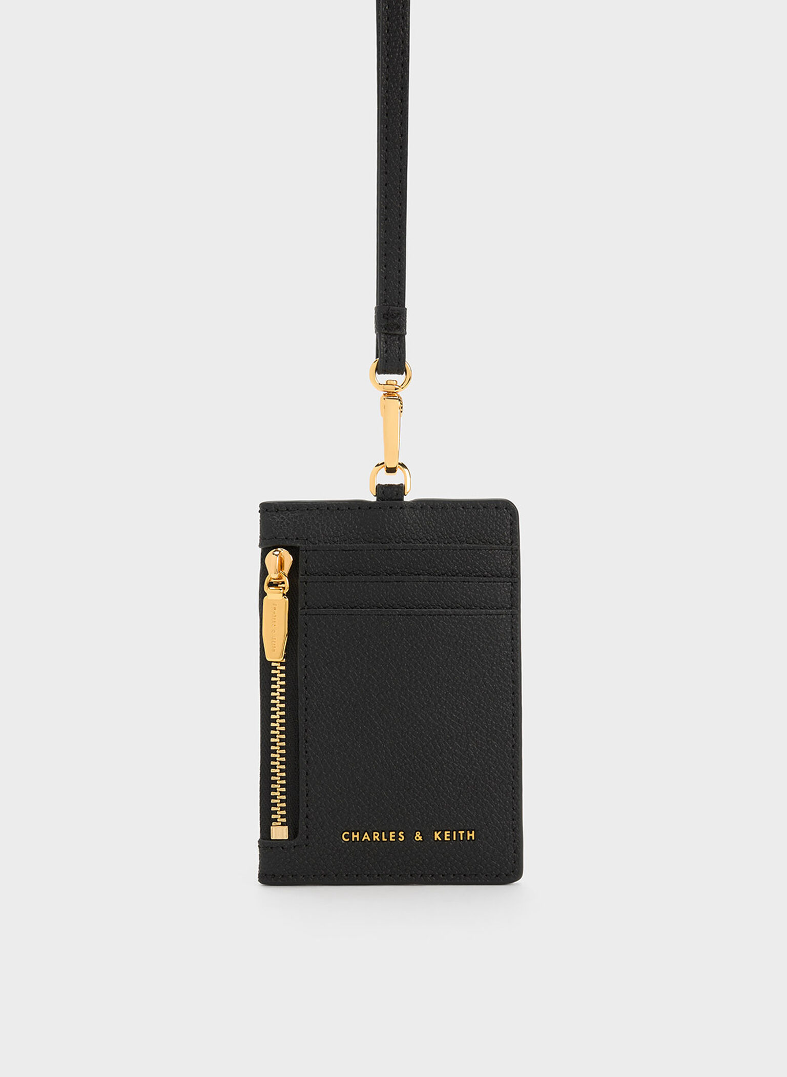 Twilia Side-Zip Card Holder, Black, hi-res