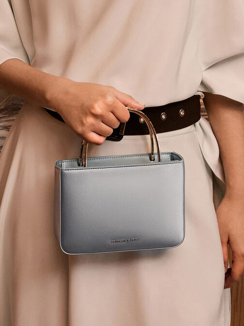Satin Crystal-Embellished Top Handle Bag, Sky Blue, hi-res