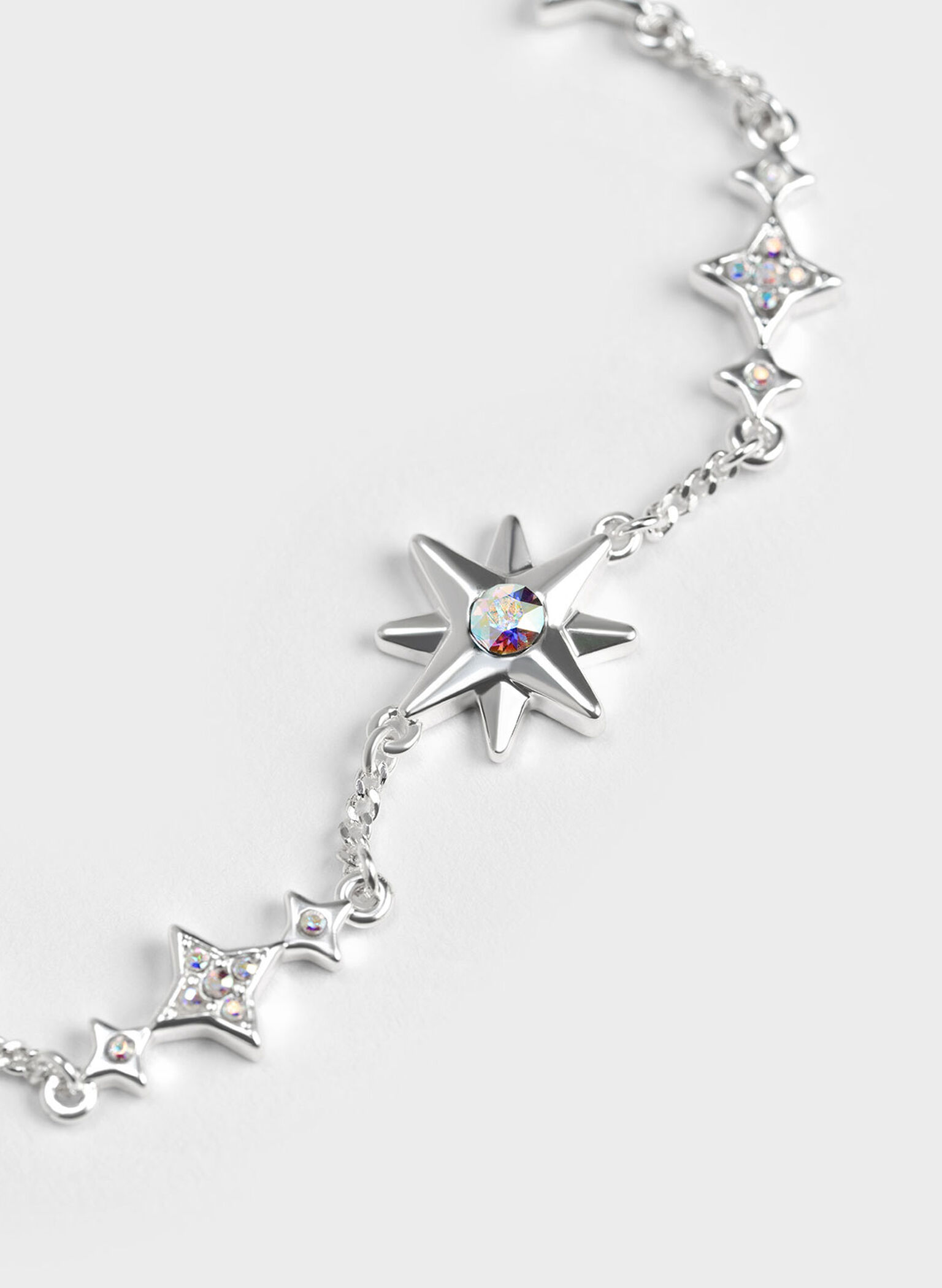 Star Motif Crystal-Embellished Bracelet, Silver, hi-res