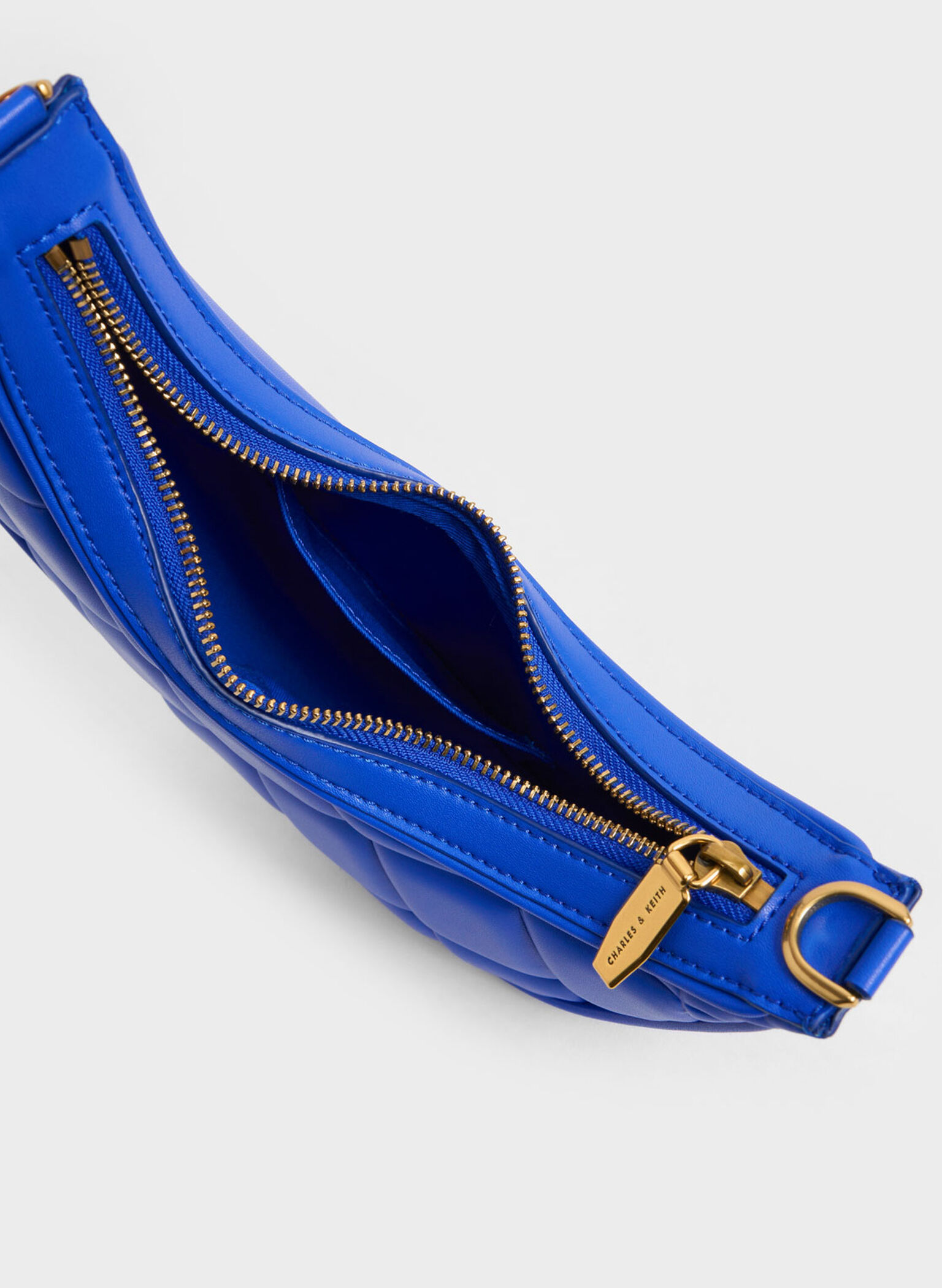 Bonnie Chain-Handle Crescent Bag, Cerulean, hi-res