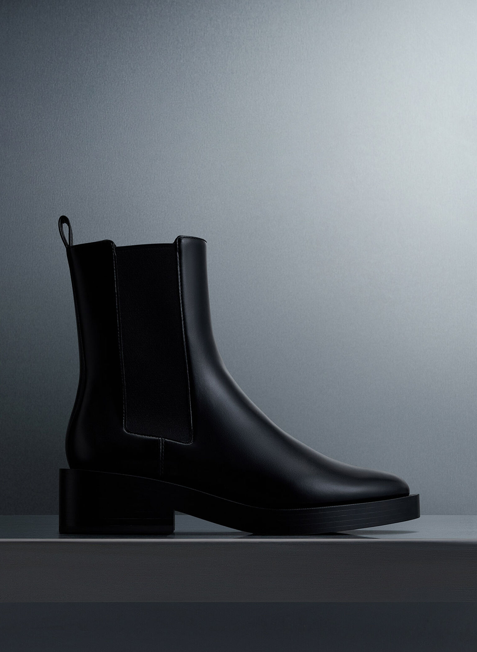 Pull-Tab Chelsea Boots, Black, hi-res