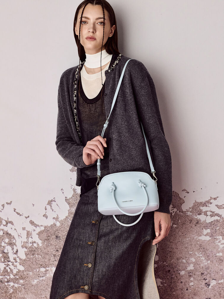 Sammie Knotted-Handle Bowling Bag, Sea Salt Blue, hi-res
