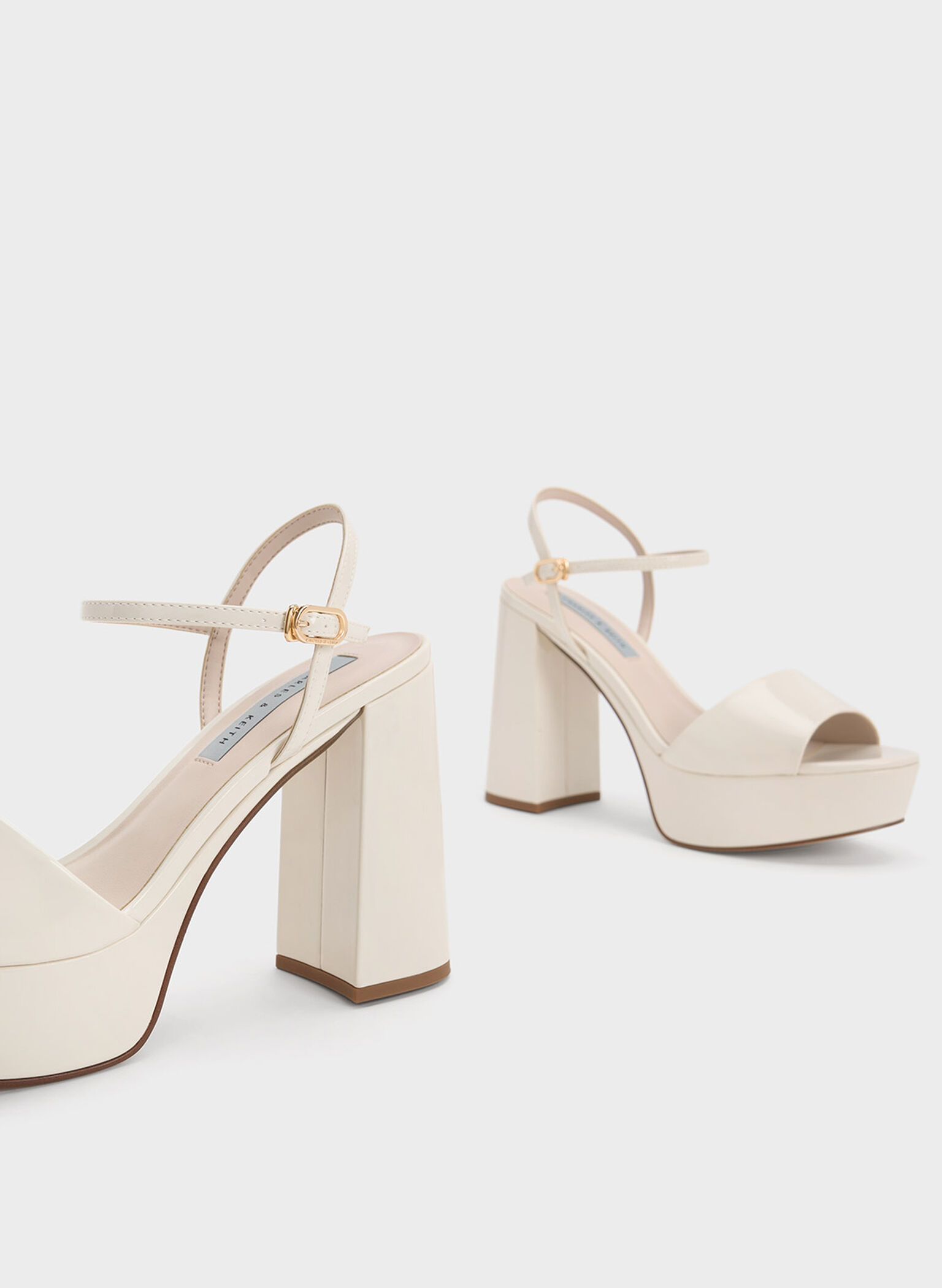 Halle Peep-Toe Metallic Platform Sandals, Chalk, hi-res