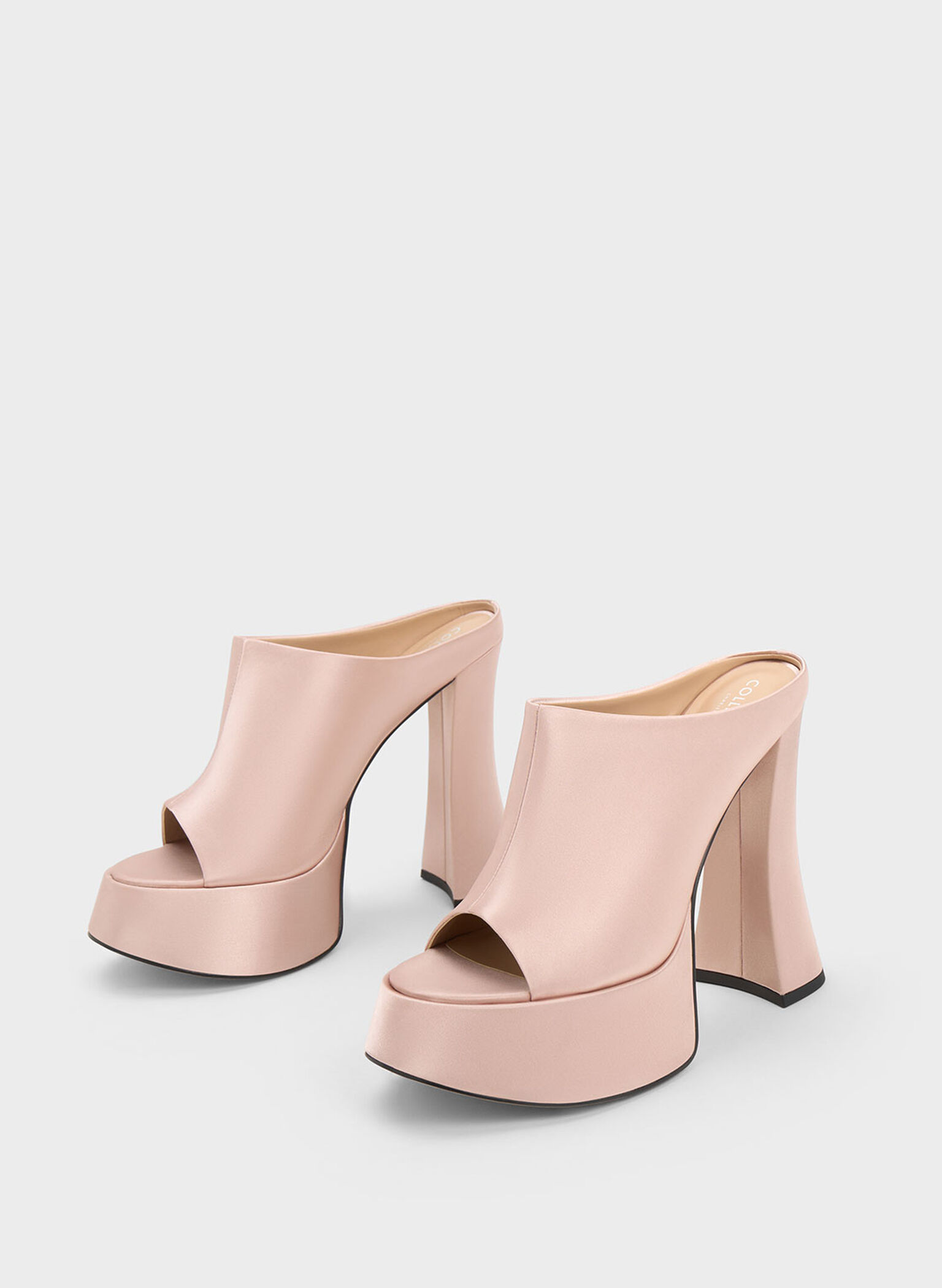 Delphine Recycled Polyester Platform Mules, Nude, hi-res
