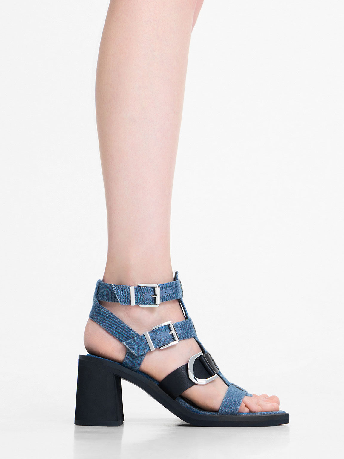 Blue jean gladiator top sandals