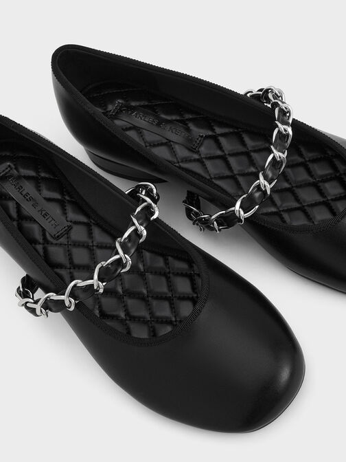 Braided-Strap Mary Janes, Black, hi-res