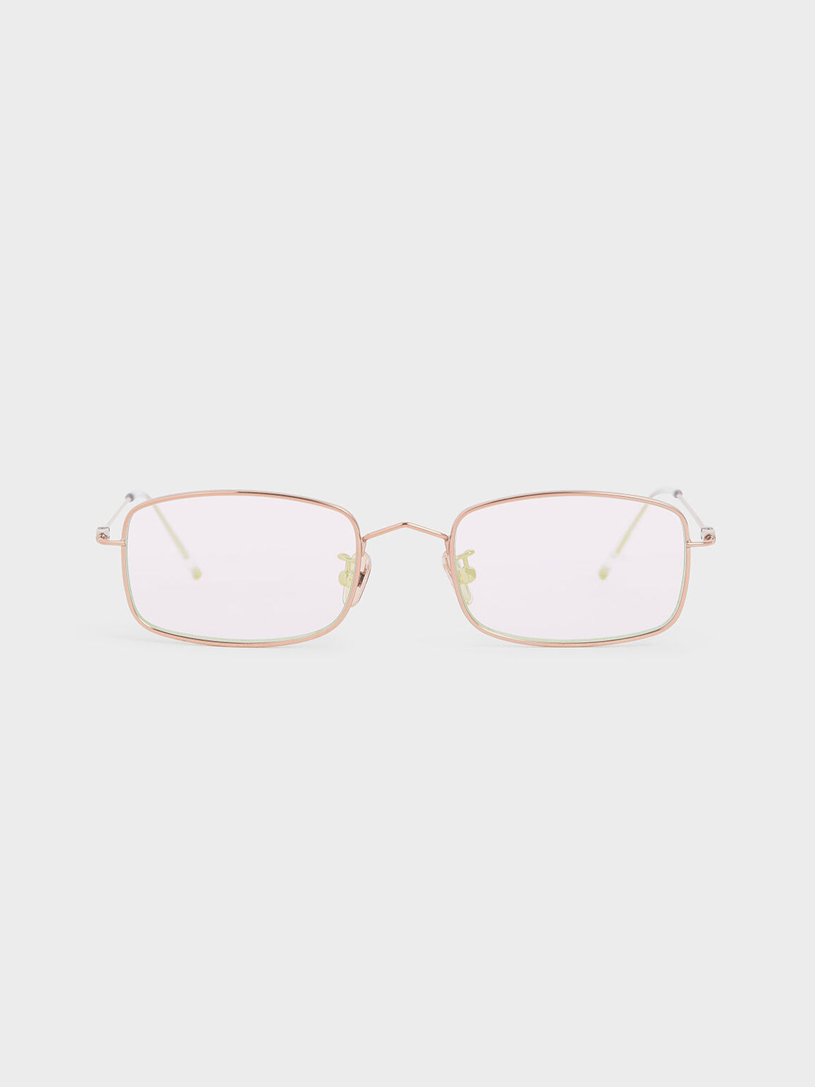 Rectangular Wireframe Sunglasses, Pink, hi-res