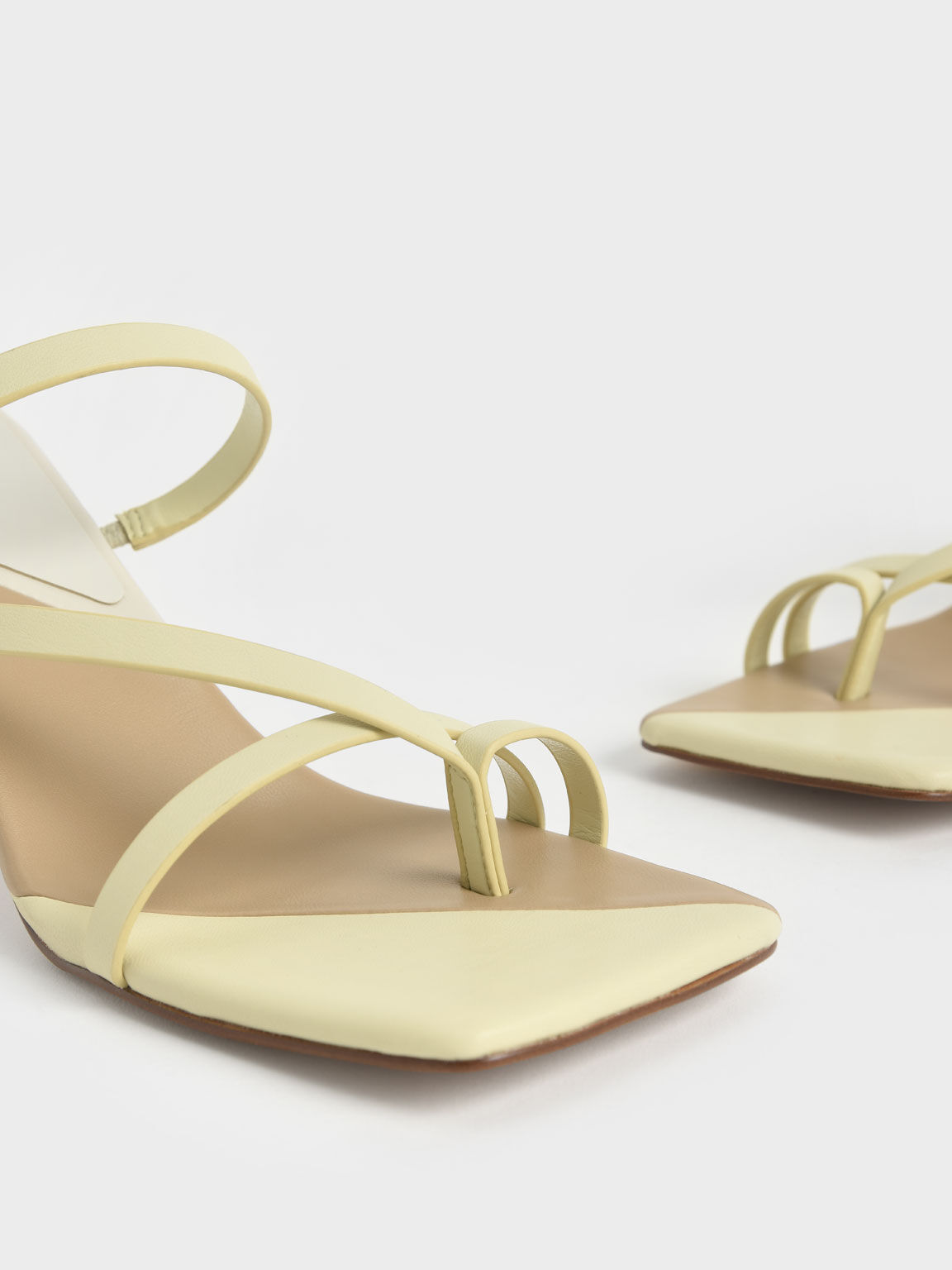 Strappy Toe Ring Sandals, Yellow, hi-res