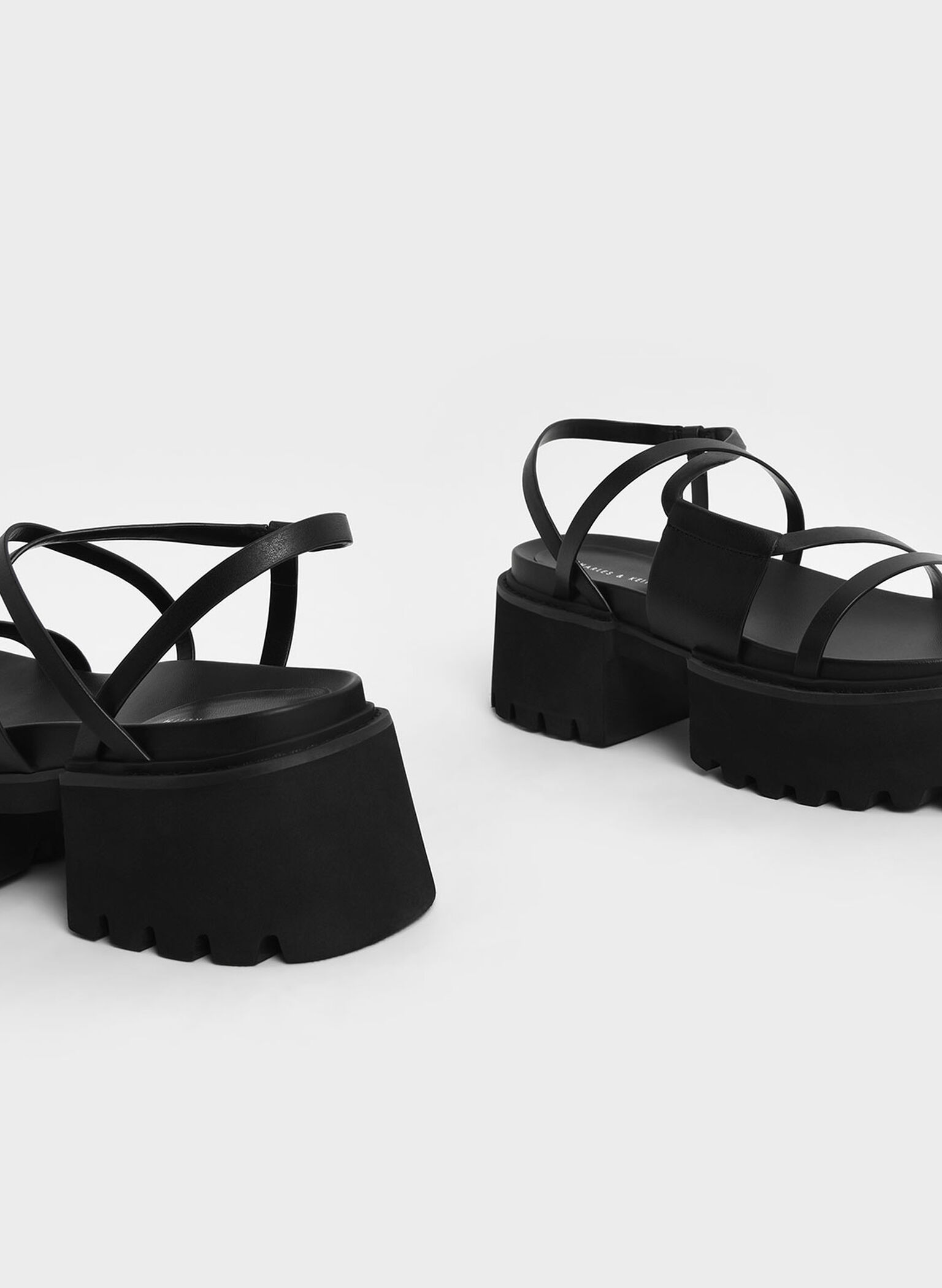 Nadine Strappy Platform Sandals, Black, hi-res